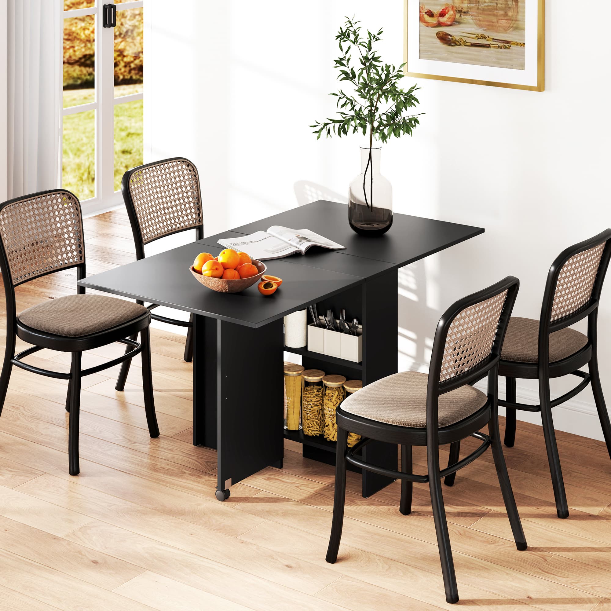 Transform Your Space with this Black Drop Leaf Dining Table - image 1