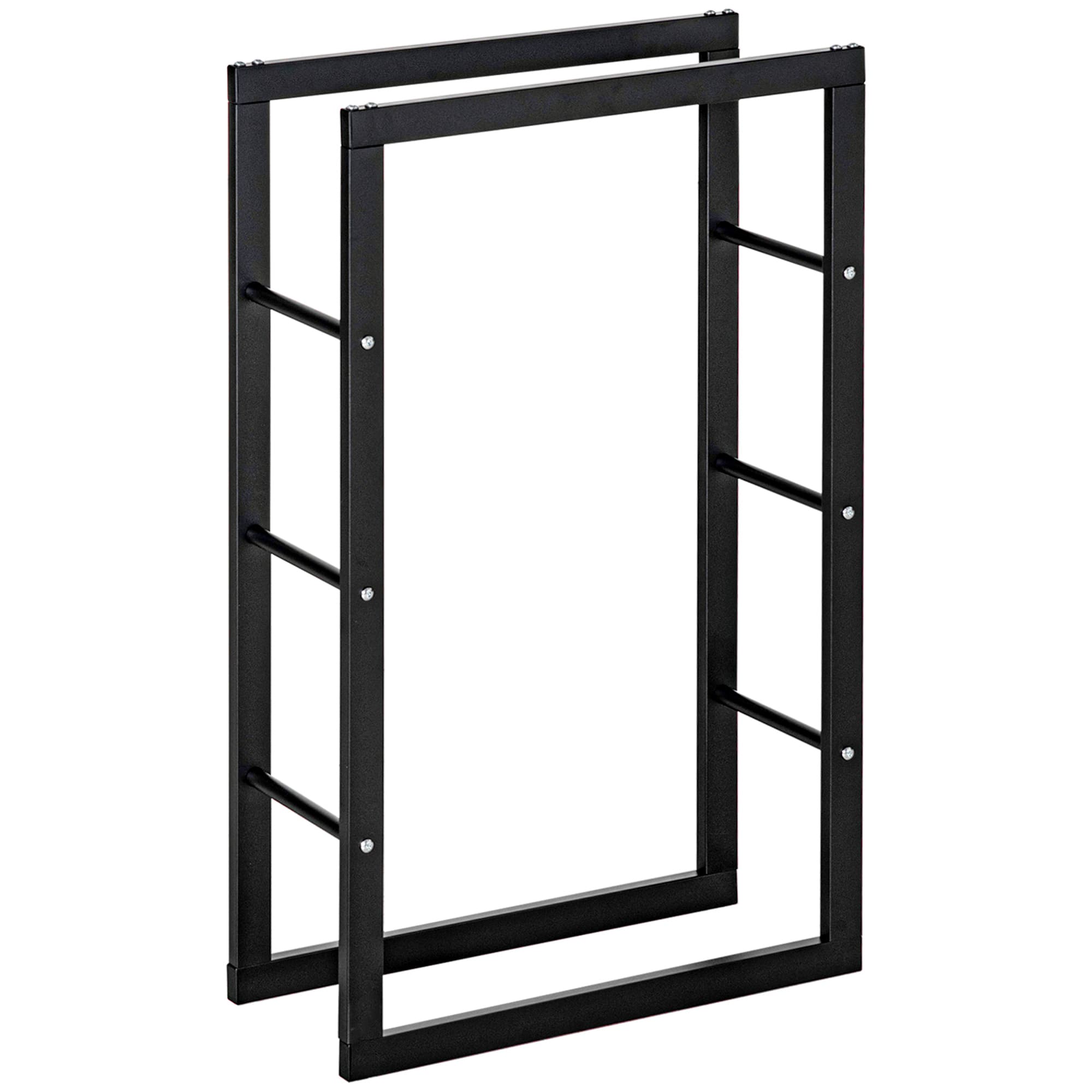 Tall black firewood rack for neat log storage - image 9