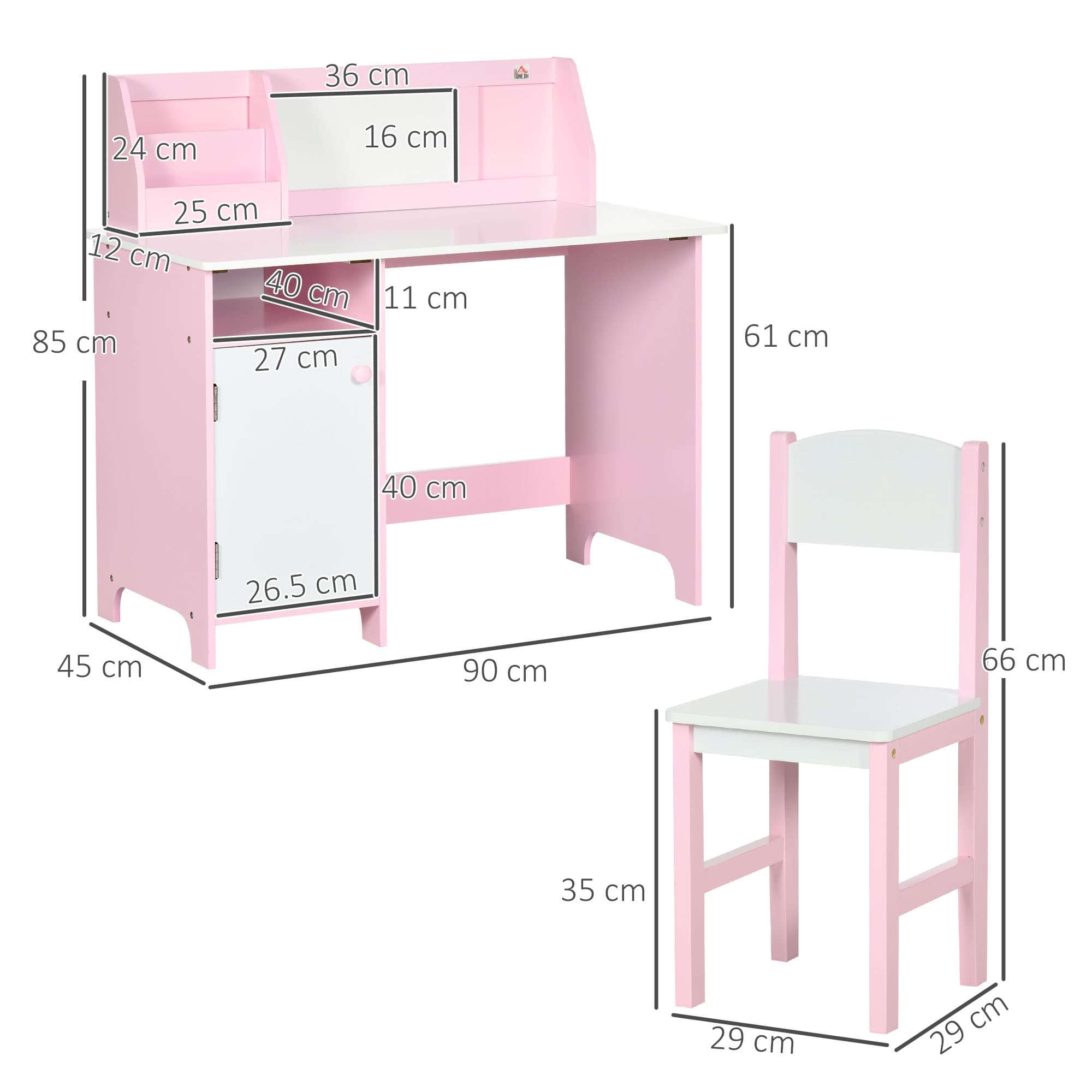 Transform Their Space with this Pink Kids Desk & Chair Set - image 4