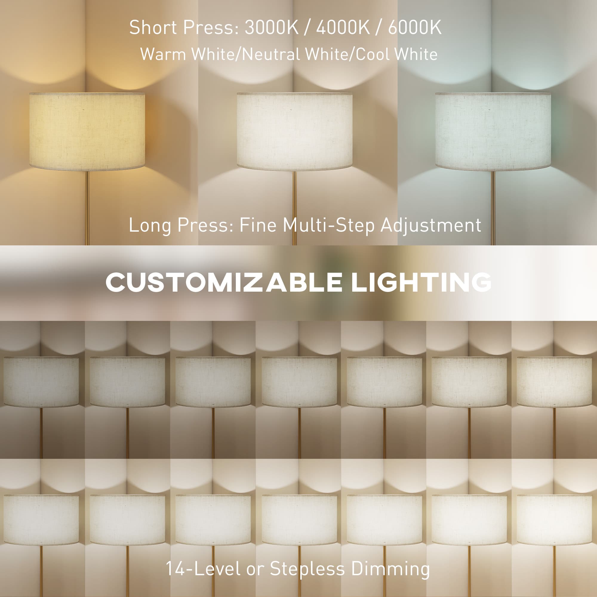 Adjustable Gold Floor Lamp for Effortless Ambience - image 1