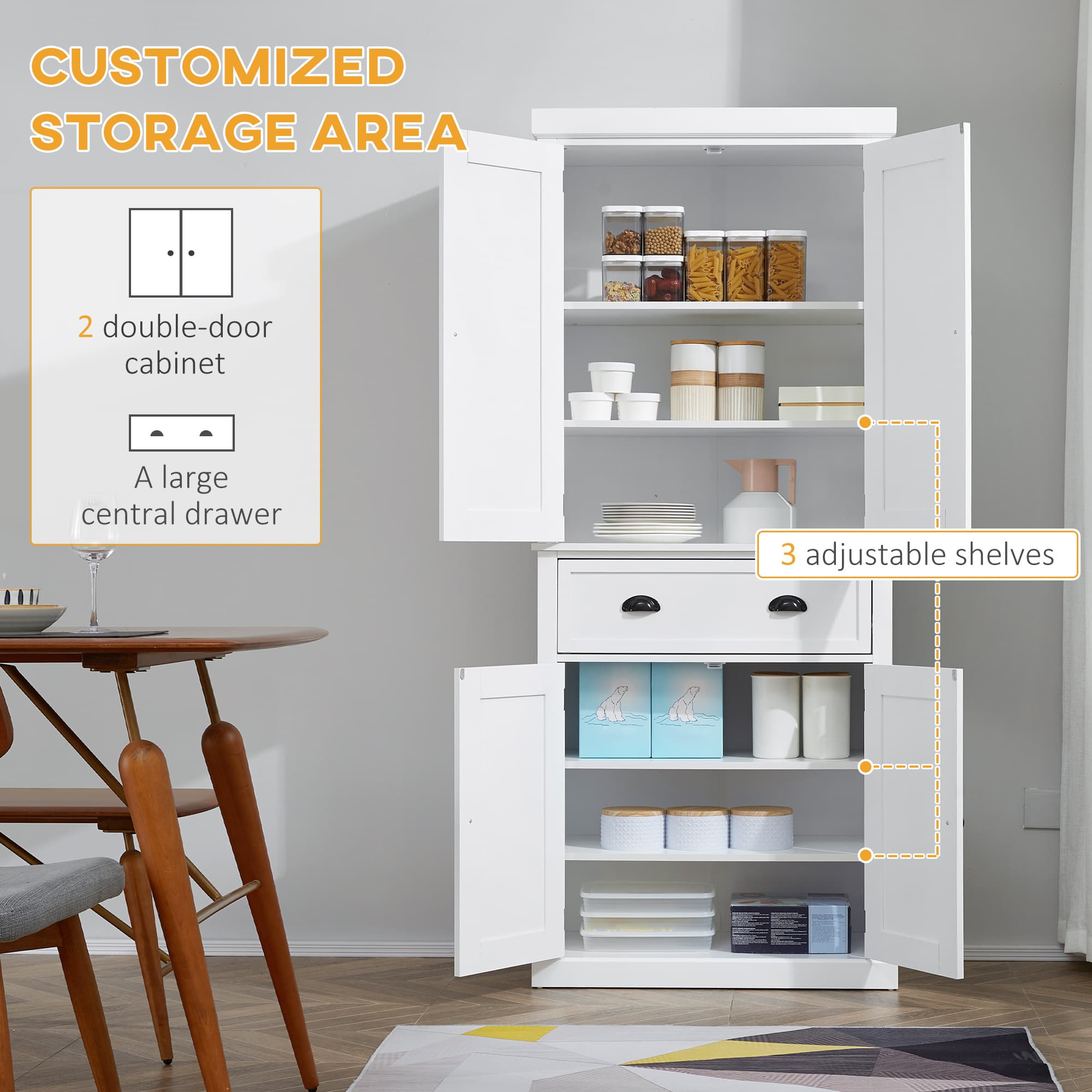 Transform Your Storage With This Tall White Kitchen Pantry - image 1