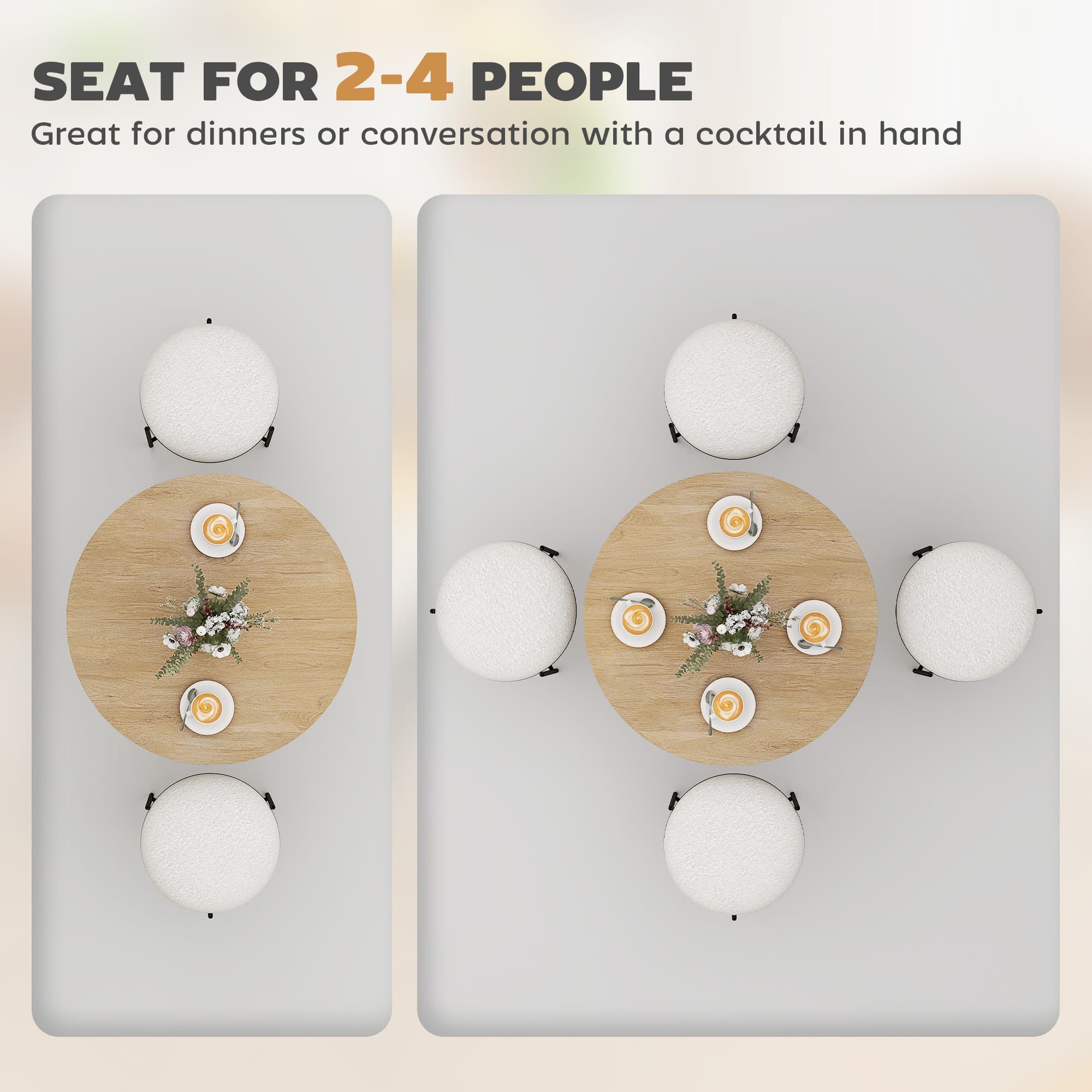 Transform Your Space with this 80cm White Oak Round Table - image 2