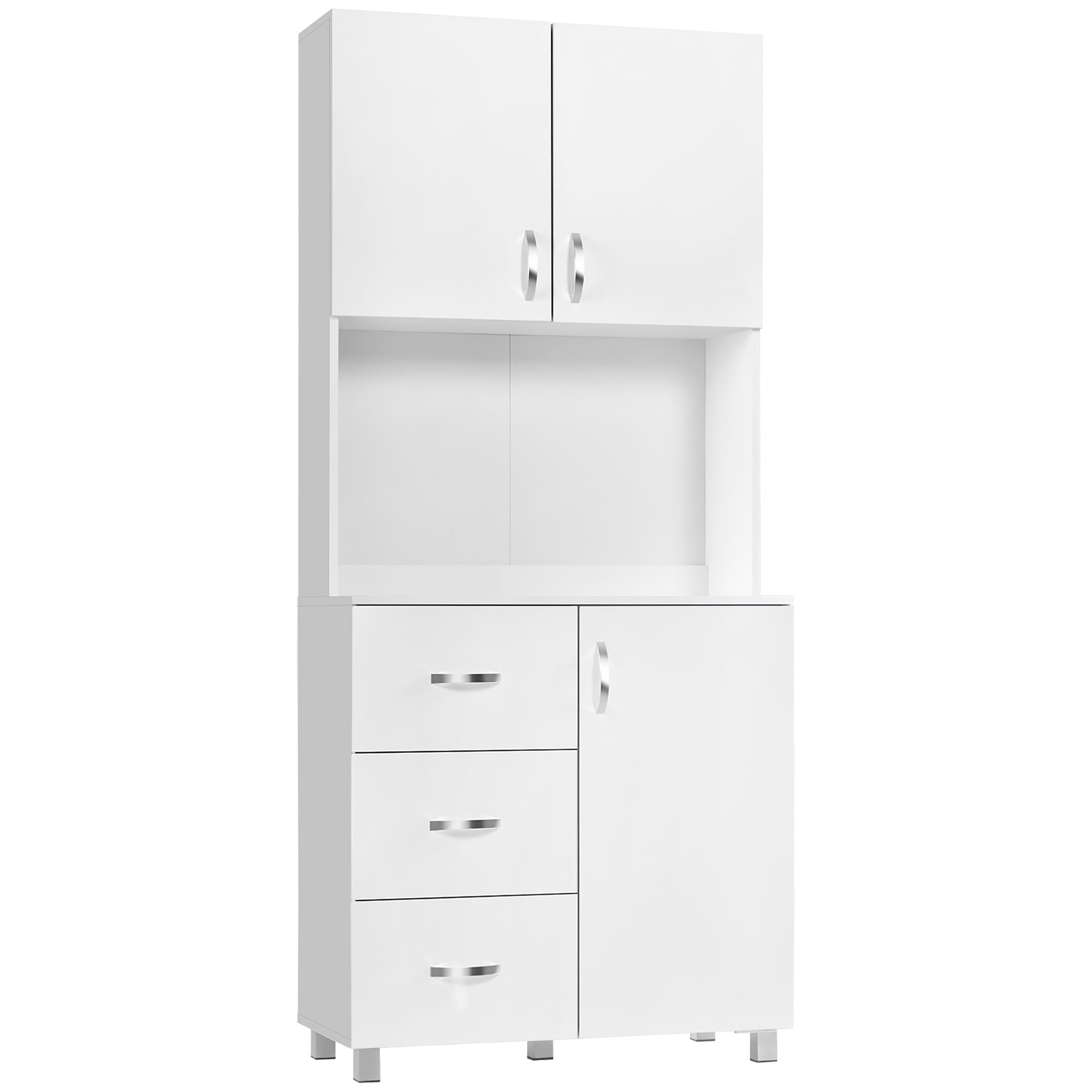 Transform Your Space with this 183cm White Kitchen Cupboard - white