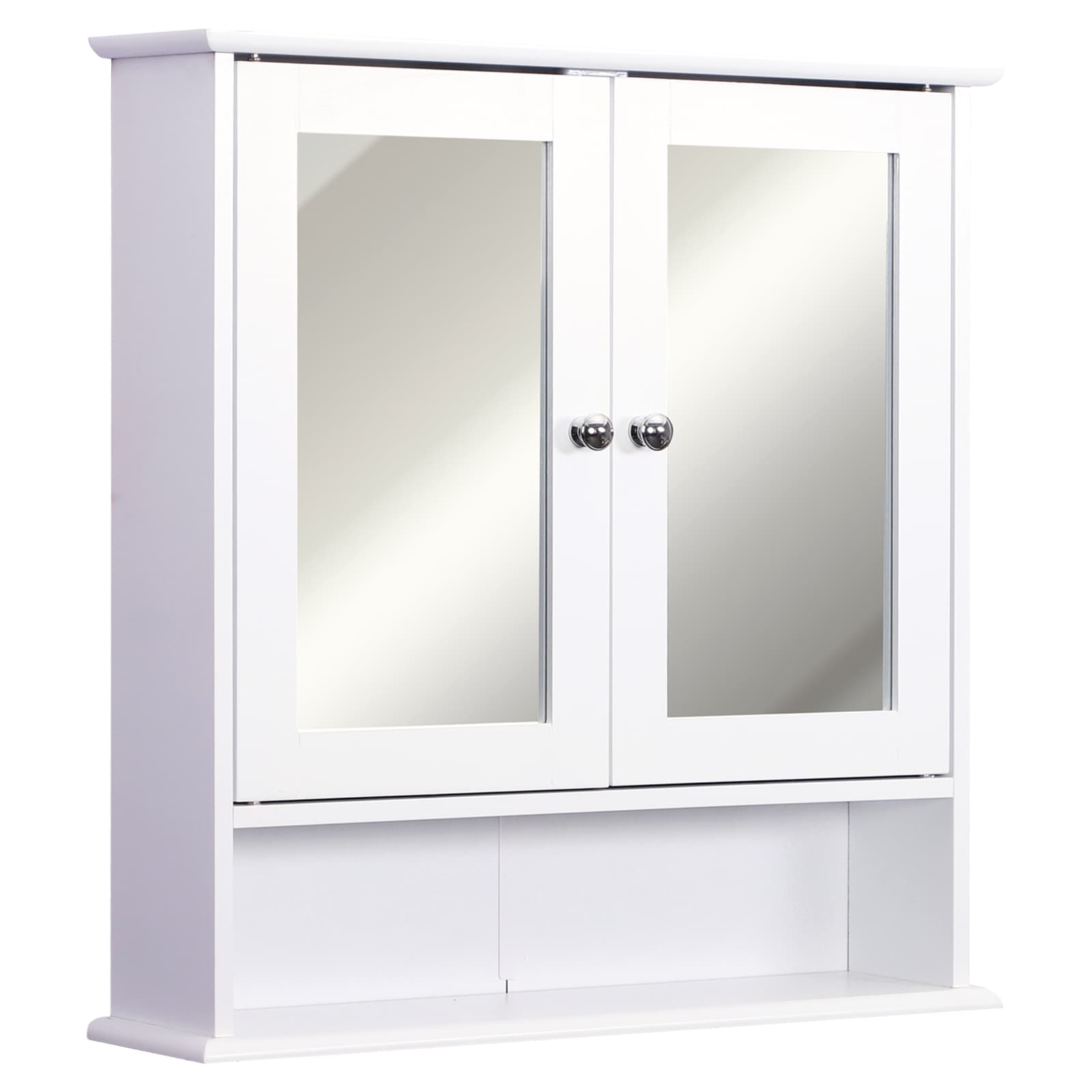 Double Door Bathroom Mirror Cabinet With Open Shelf - image 8