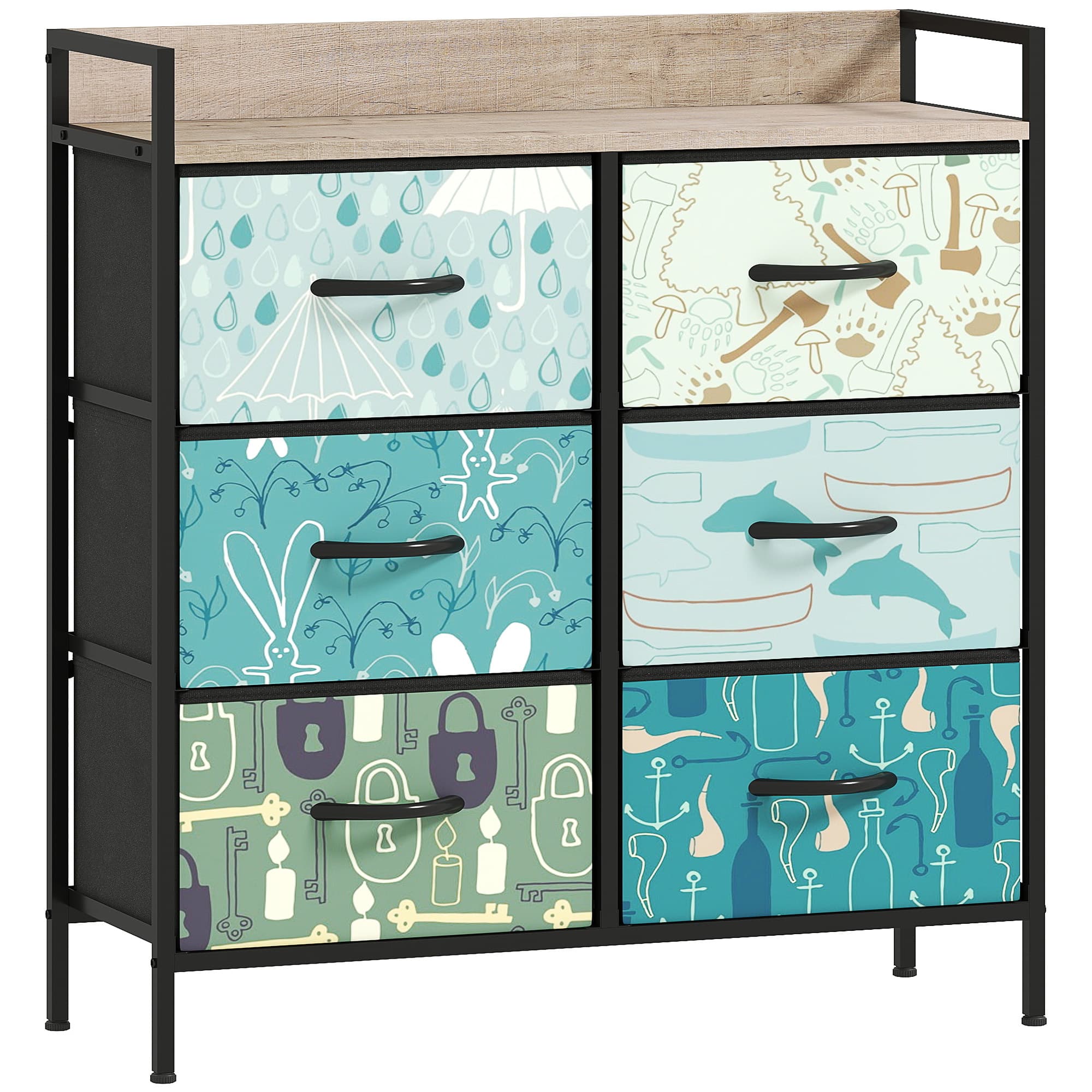 6-Drawer Storage Chest with Illustrated Fabric Drawers - image 9