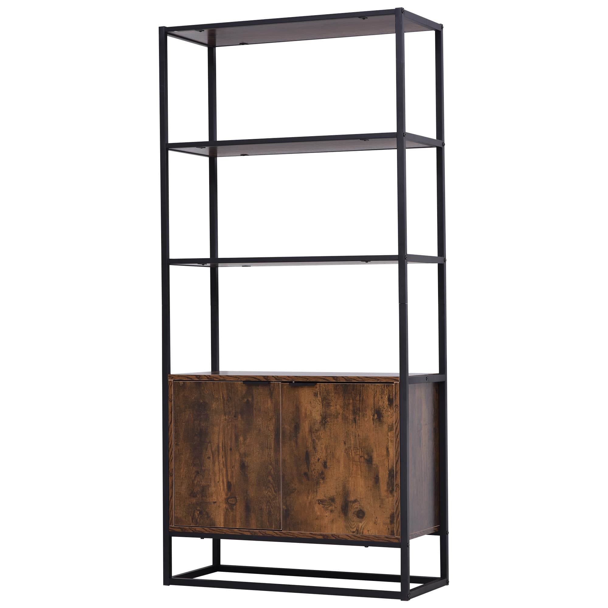 Transform Your Space with this Rustic Industrial Bookshelf - Brown