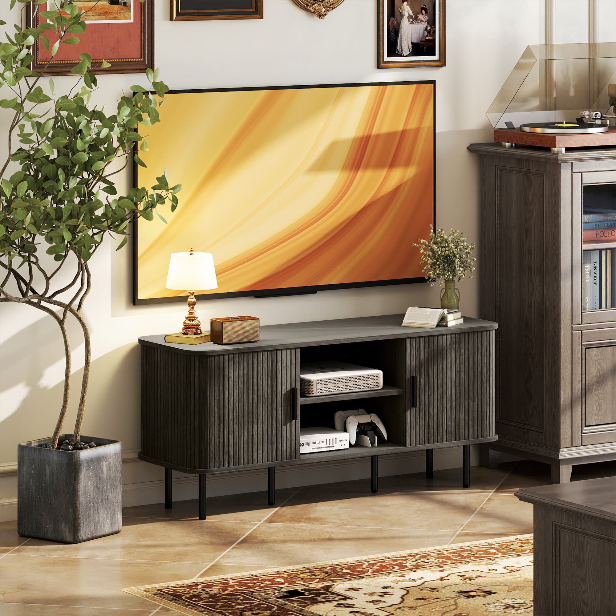 Transform Your Living Room With This Grey 55-Inch TV Stand - image 2