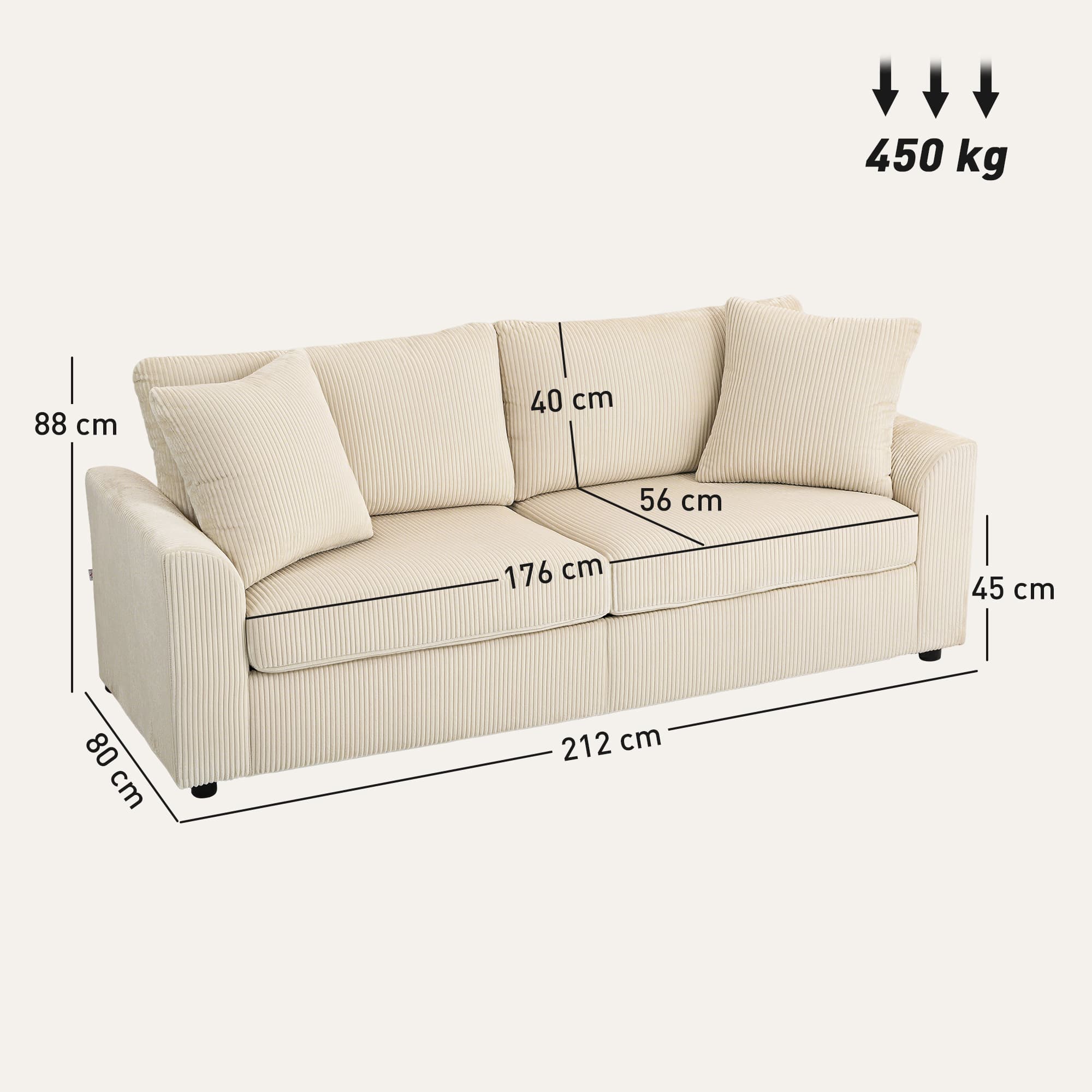 Sink Into Premium Comfort With This Cream Corduroy Sofa - image 1