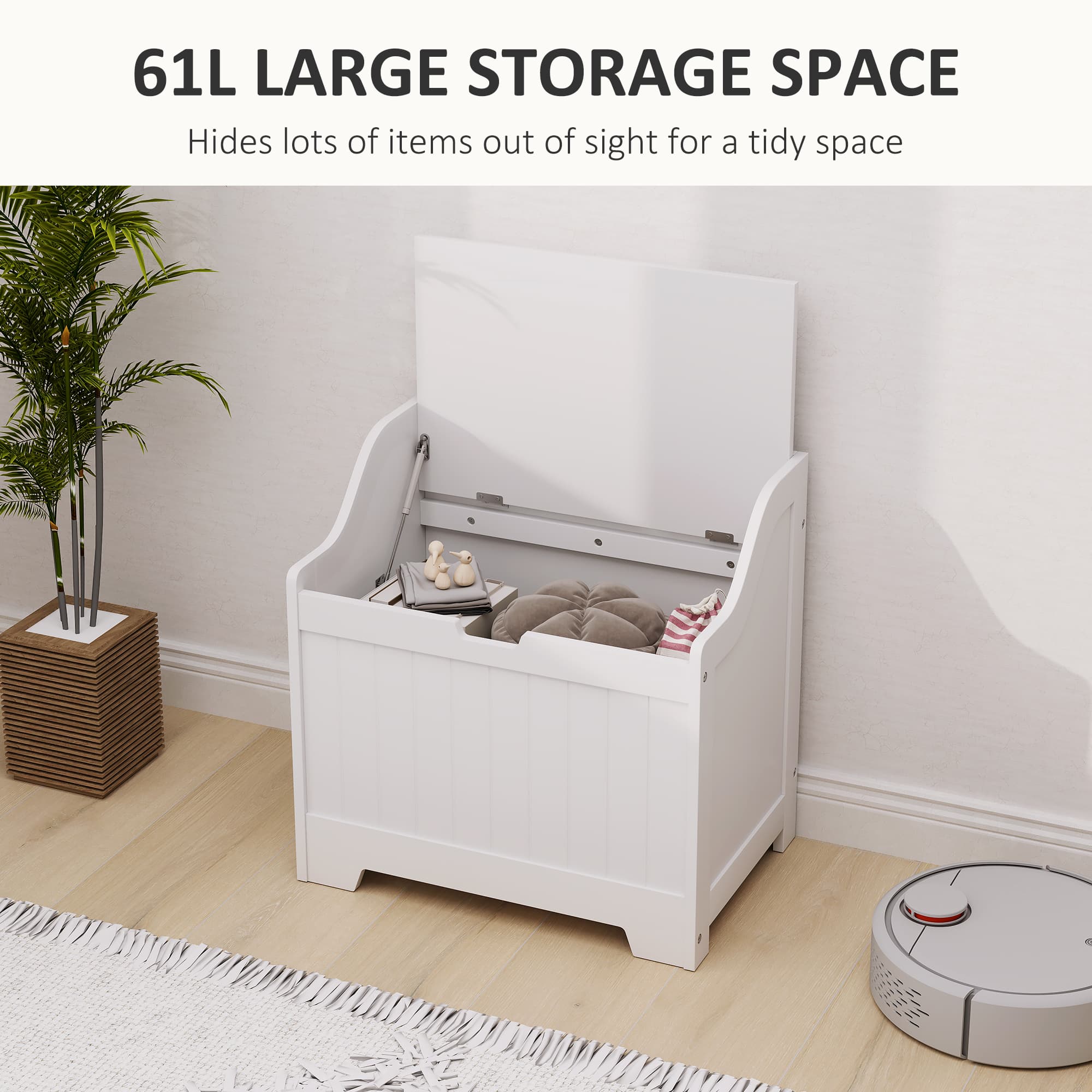 Transform Your Space with this 61L White Storage Chest - image 2