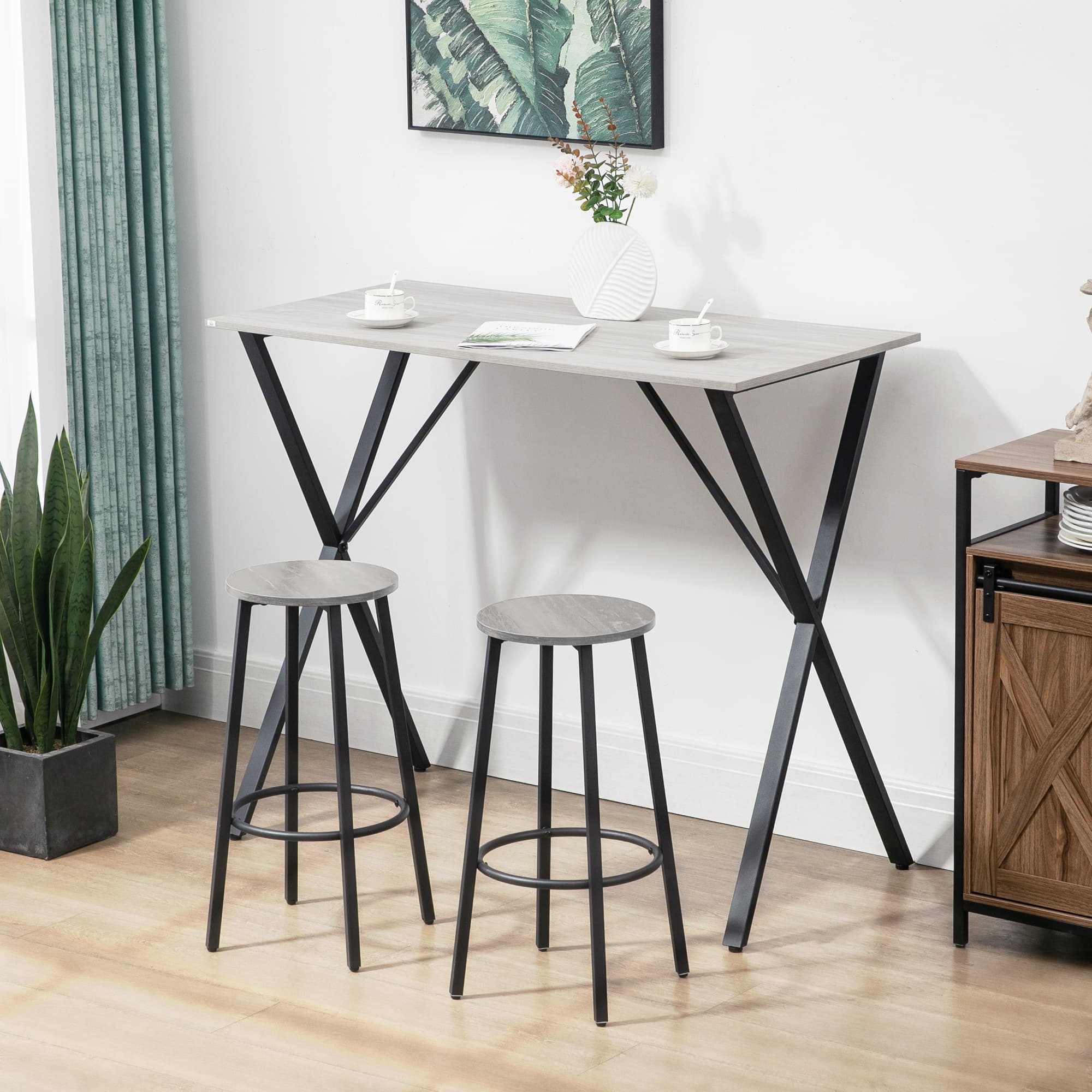 Modern 120cm Rectangular Breakfast Bar Table for Four - image 2