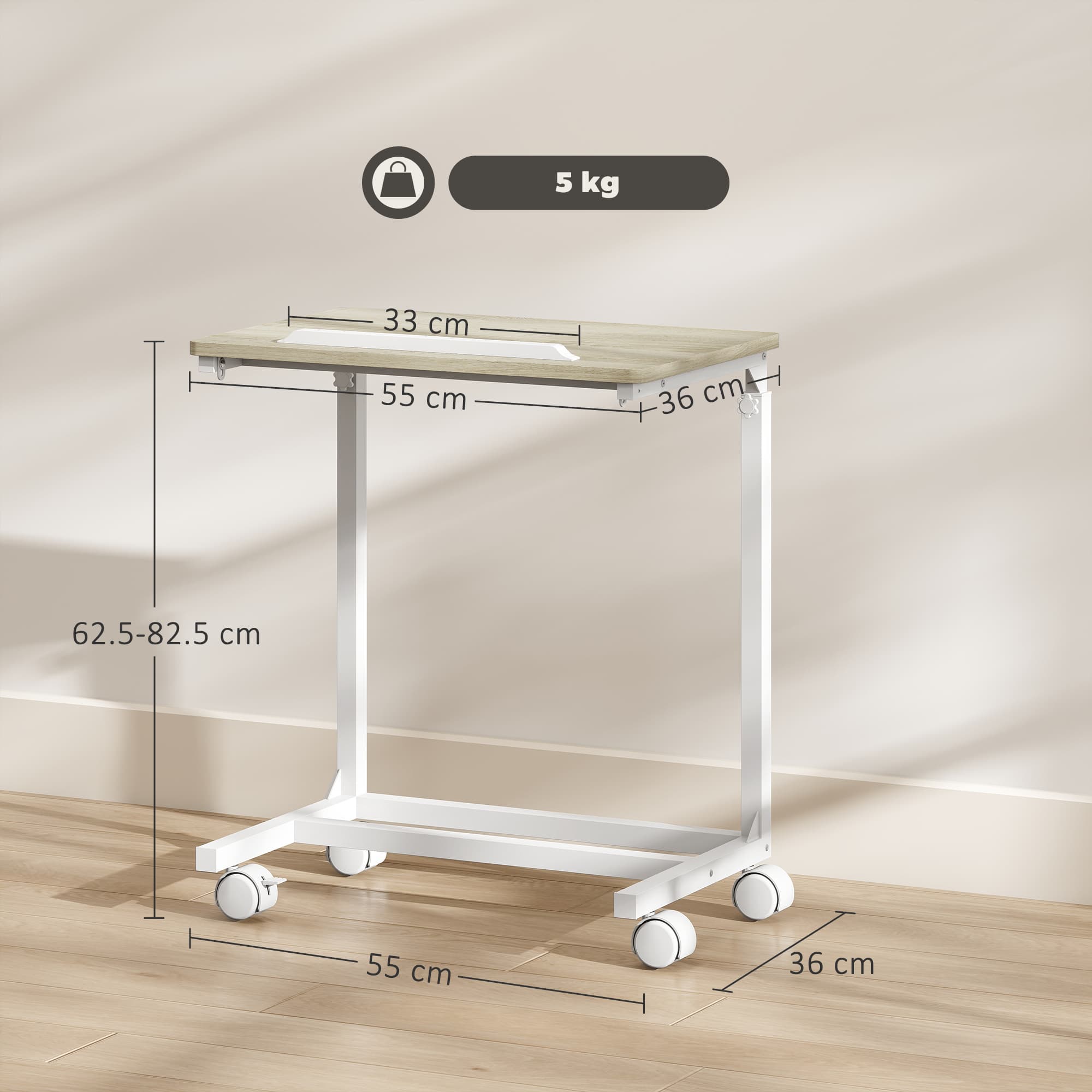 C-Shaped Height-Adjustable Desk That Slides Over a Bed or Sofa - image 9