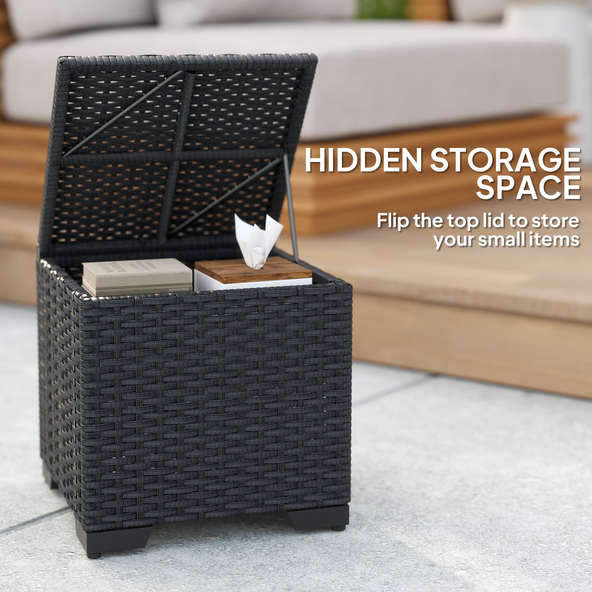 Transform Your Garden with Twin Rattan Storage Footstools - image 1