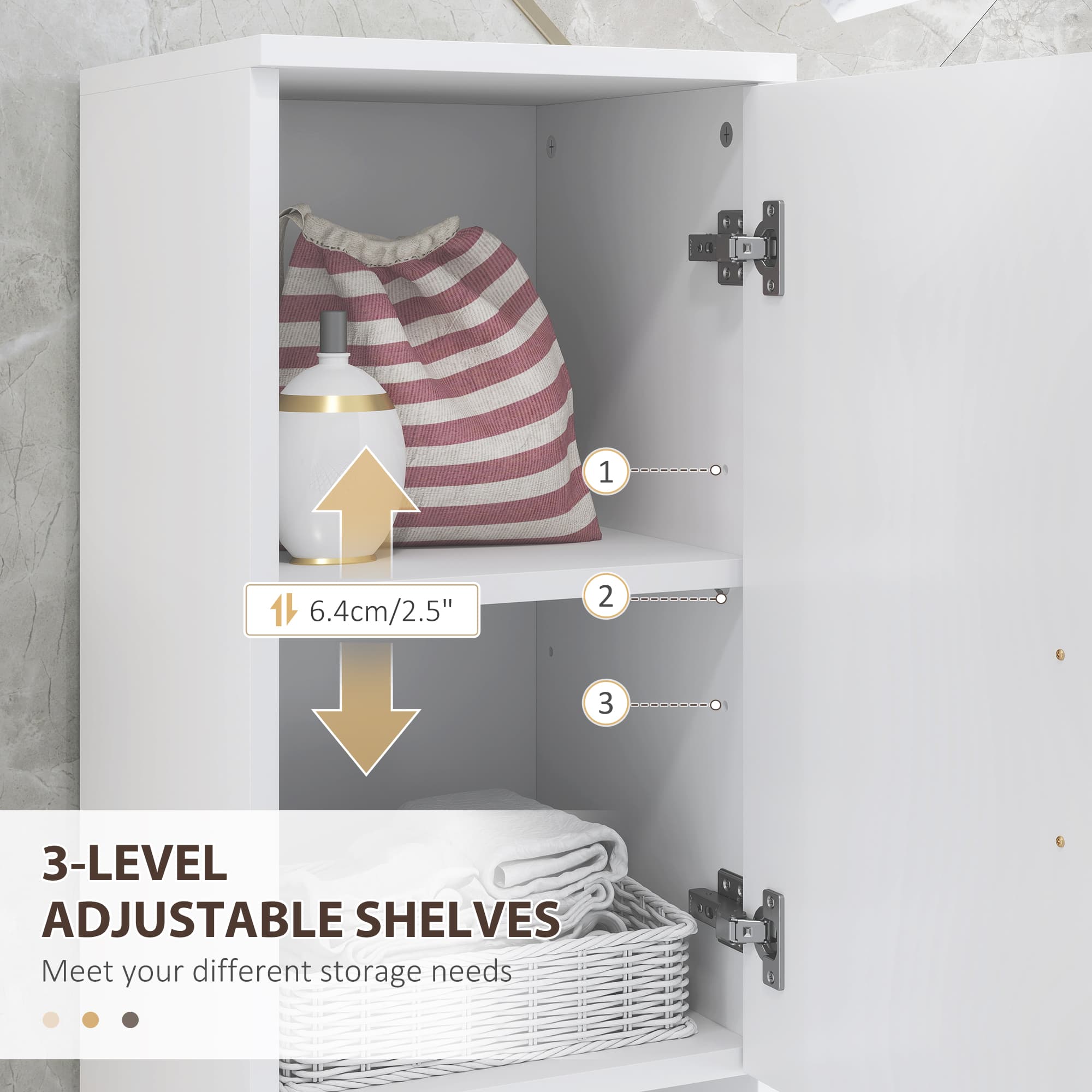 Maximise Space with the Kleankin Tall White Bathroom Cabinet - image 4