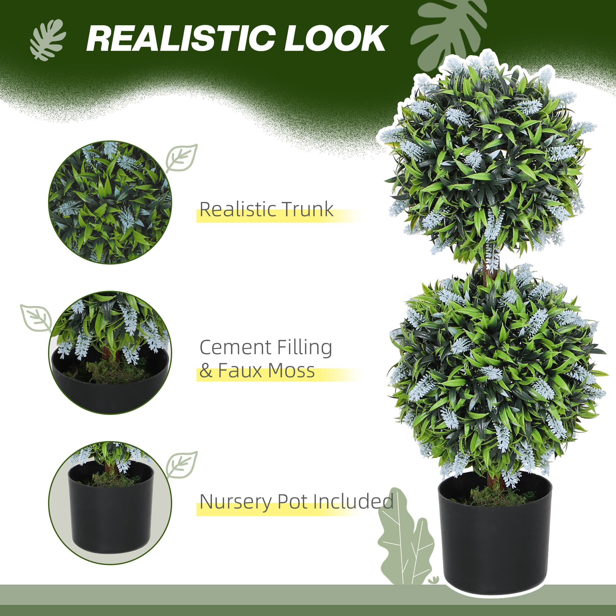 Transform Your Space with 70cm Faux Lavender Ball Trees - image 2