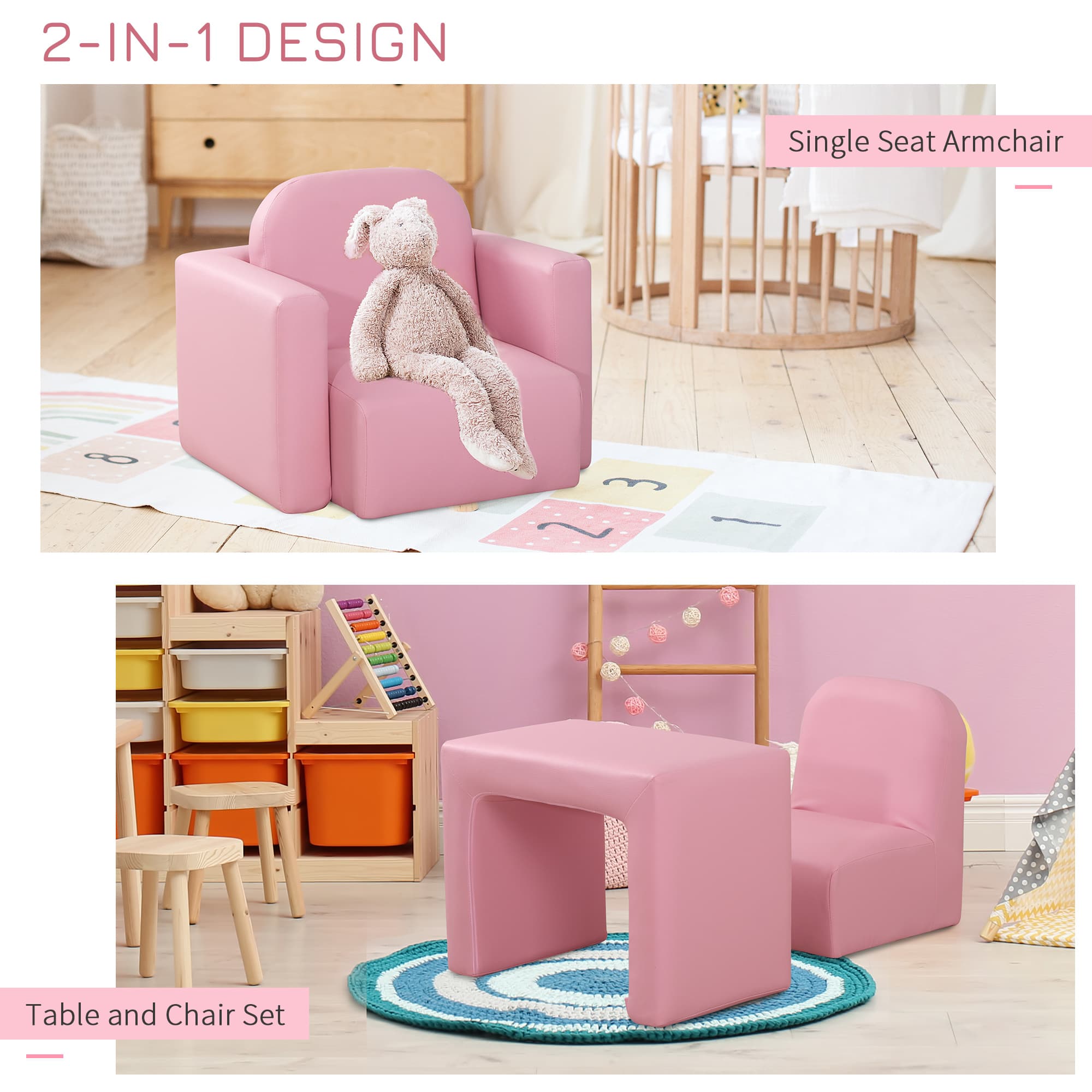 Transform Playtime with this Pink 2-in-1 Toddler Sofa - image 5