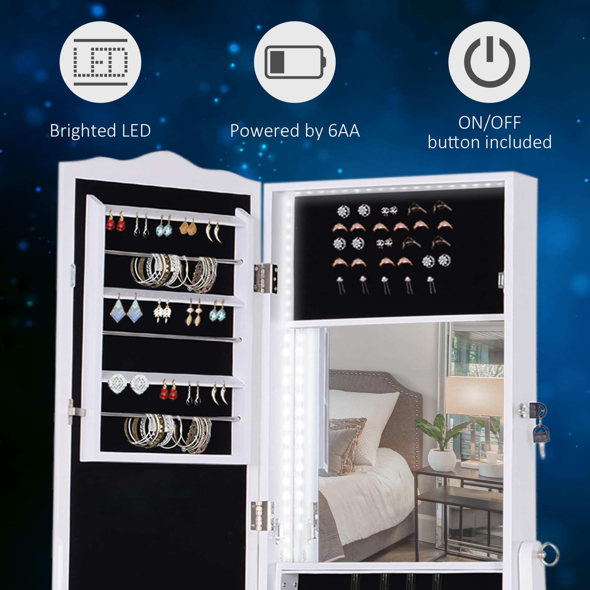 Transform Your Routine with this White LED Jewellery Cabinet - image 3