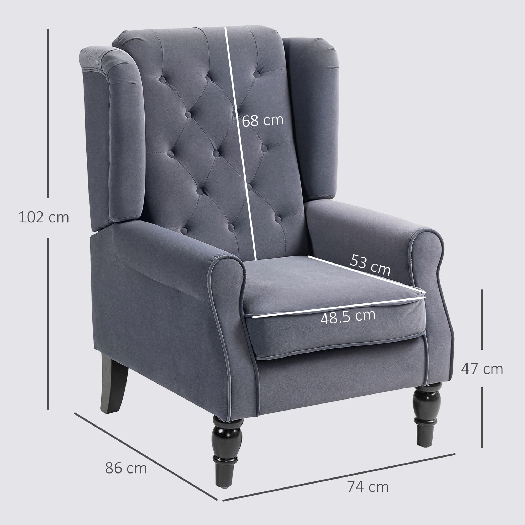 Transform Your Space with this Retro Charcoal Wingback Chair - image 5