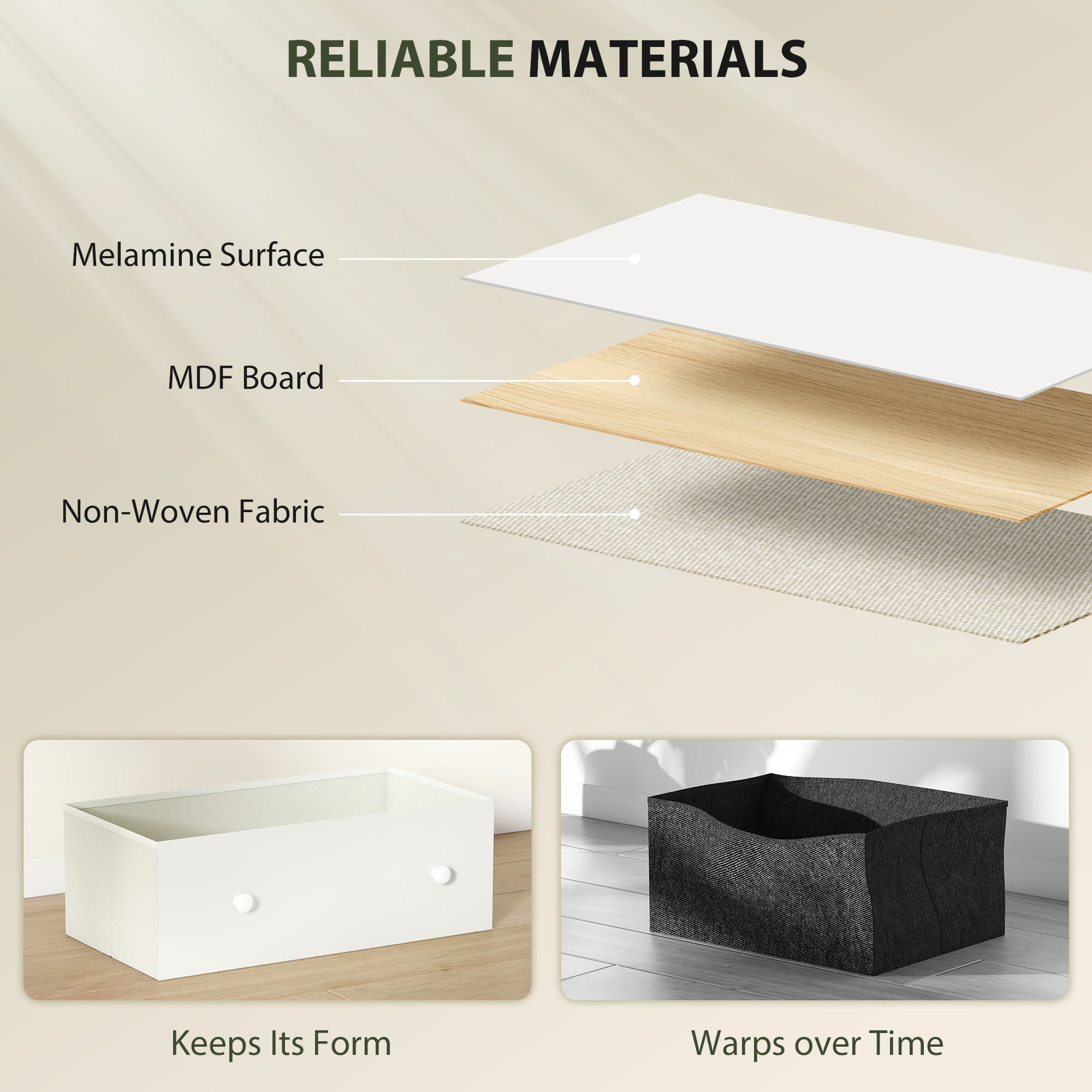 Effortless Storage: 6-Drawer White & Grey Fabric Dresser - image 2