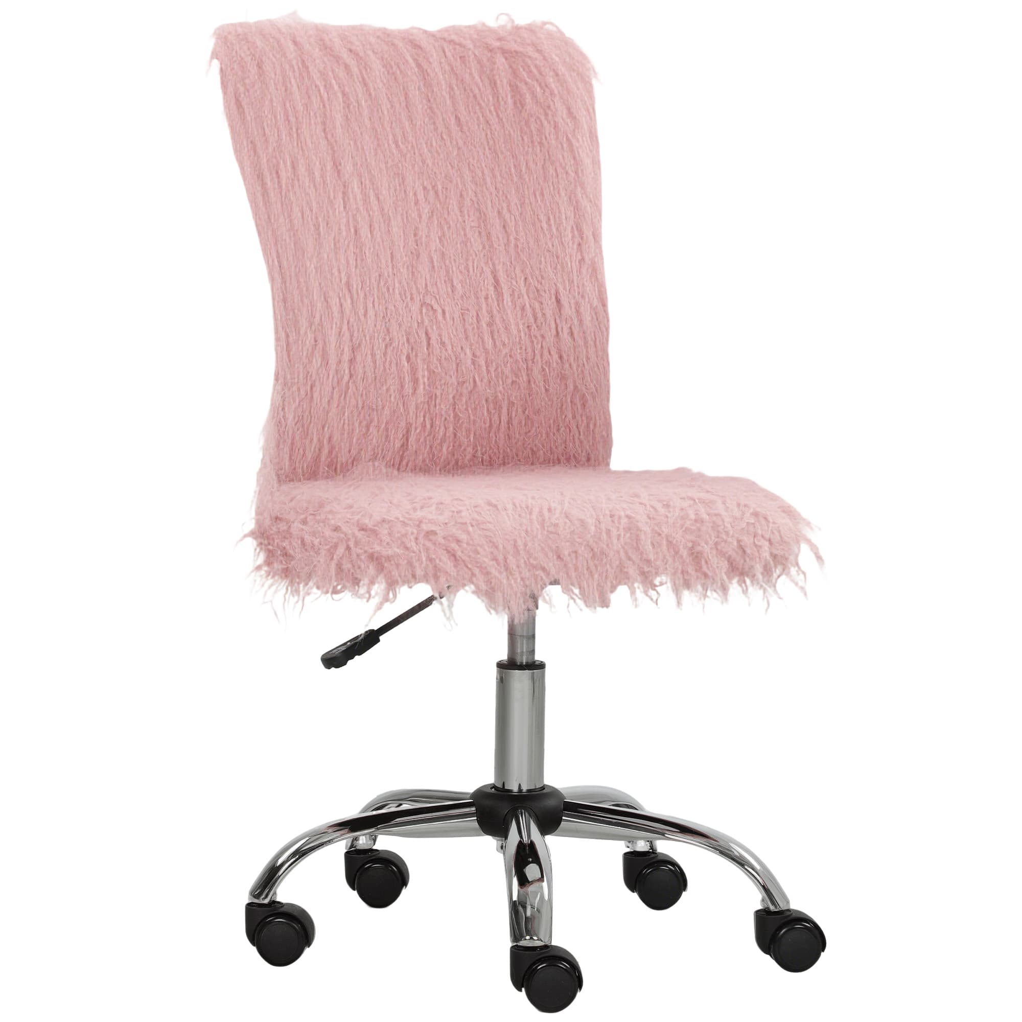 Transform Your Workspace With This Pink Plush Swivel Chair - Pink