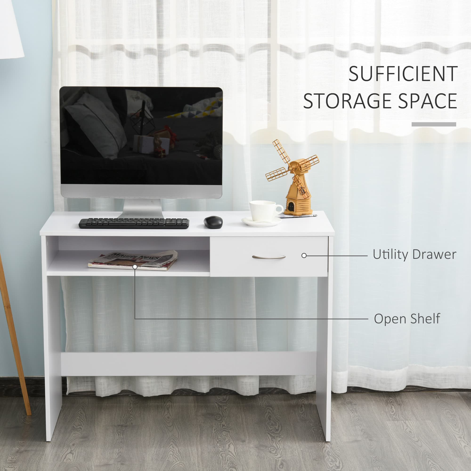 Transform Your Workspace with this Compact White Desk - image 2