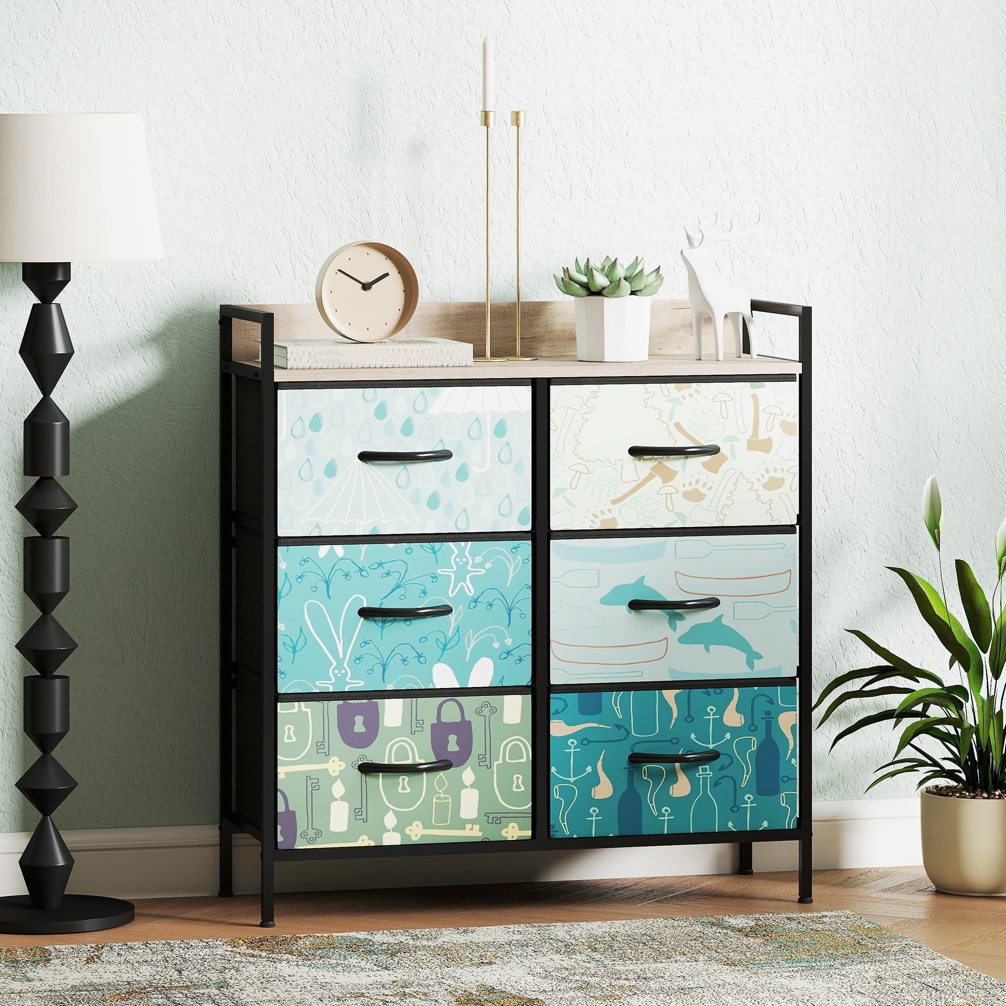 6-Drawer Storage Chest with Illustrated Fabric Drawers - image 6