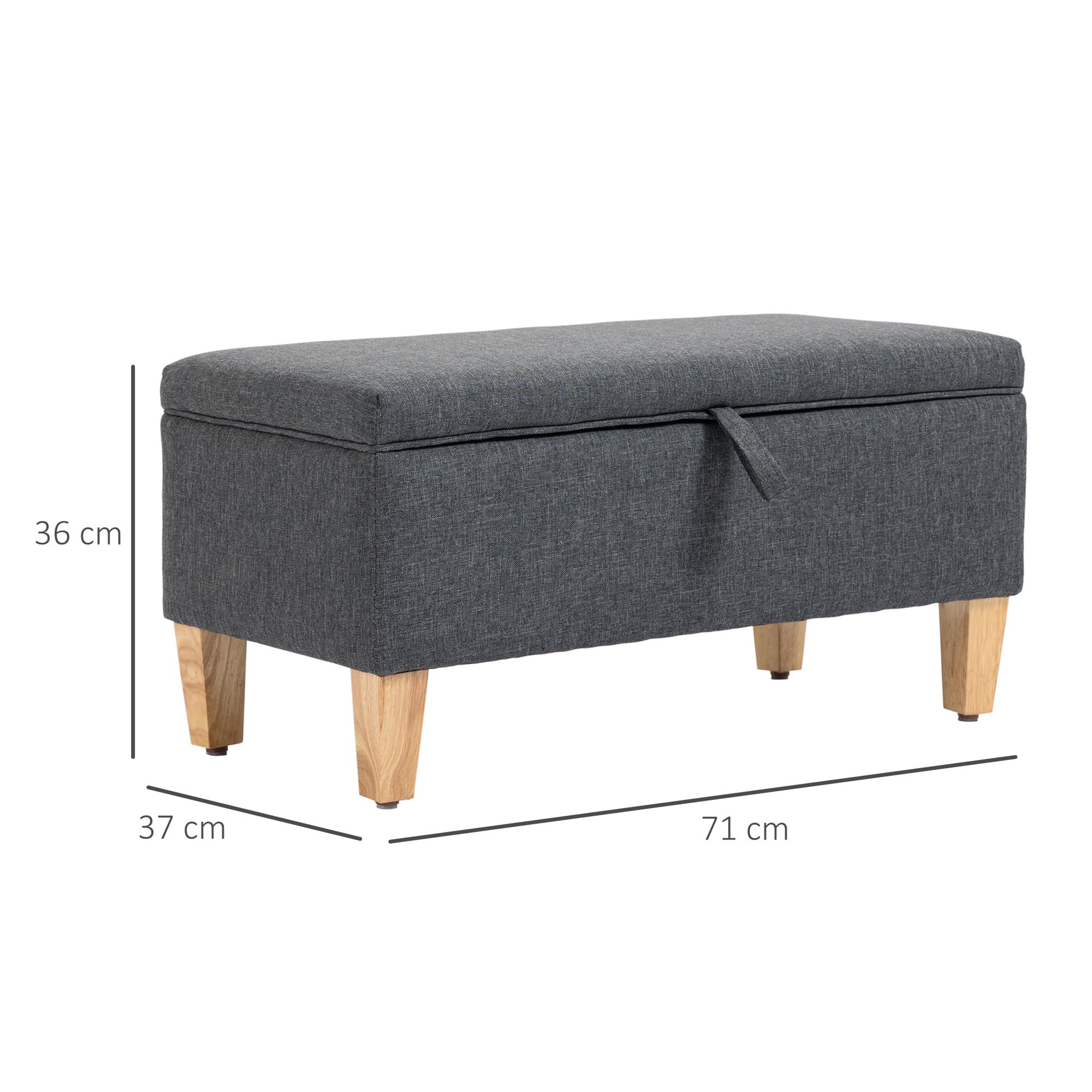 Transform Your Space with this Dark Grey Storage Ottoman Bench - image 4