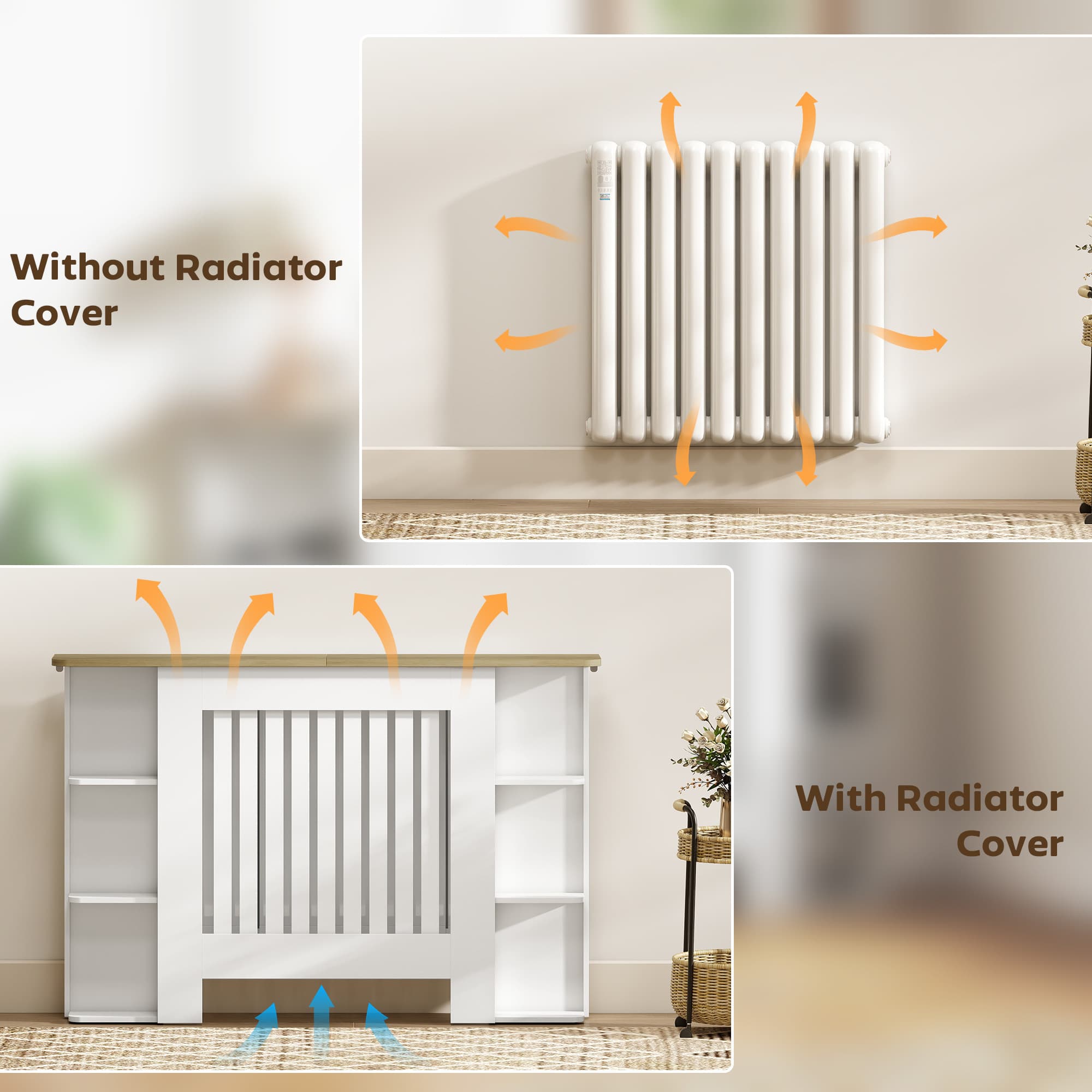 Transform Your Space with this White Slatted Radiator Cover - image 2
