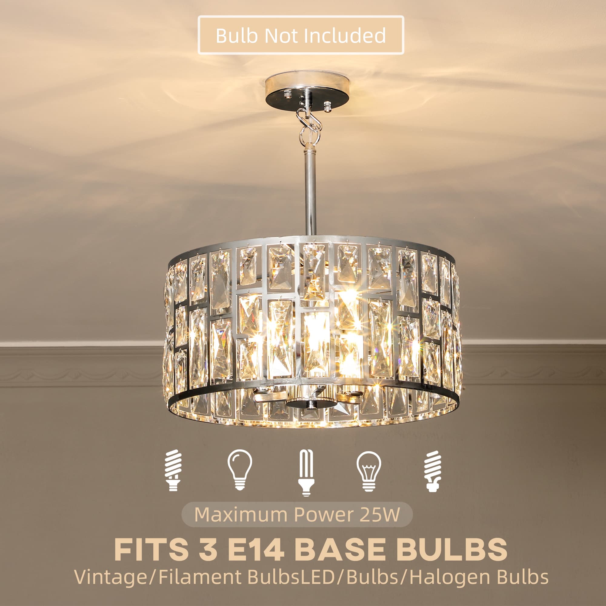 Transform Your Home with this Silver-Tone Glass Chandelier - image 4