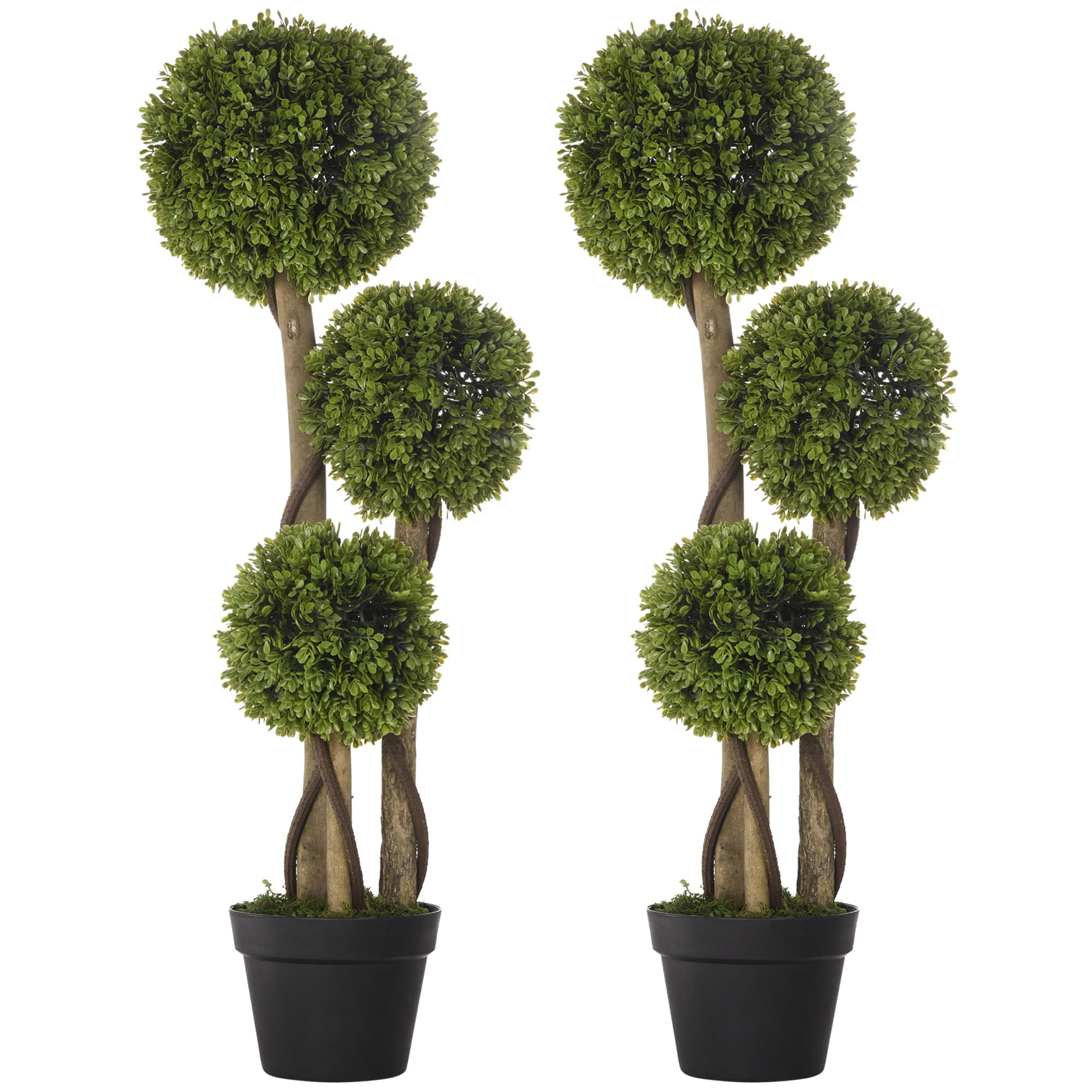 Transform Your Space With 90cm Artificial Boxwood Trees - Green