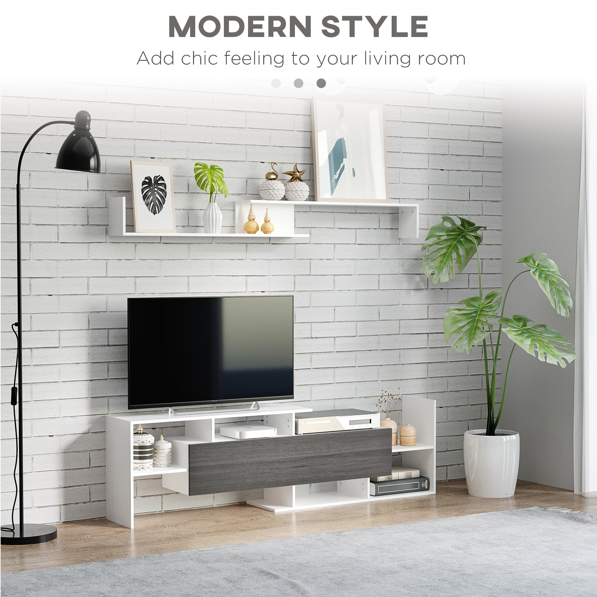 Transform Your Space with this Modern TV Unit & Shelf Set - image 3