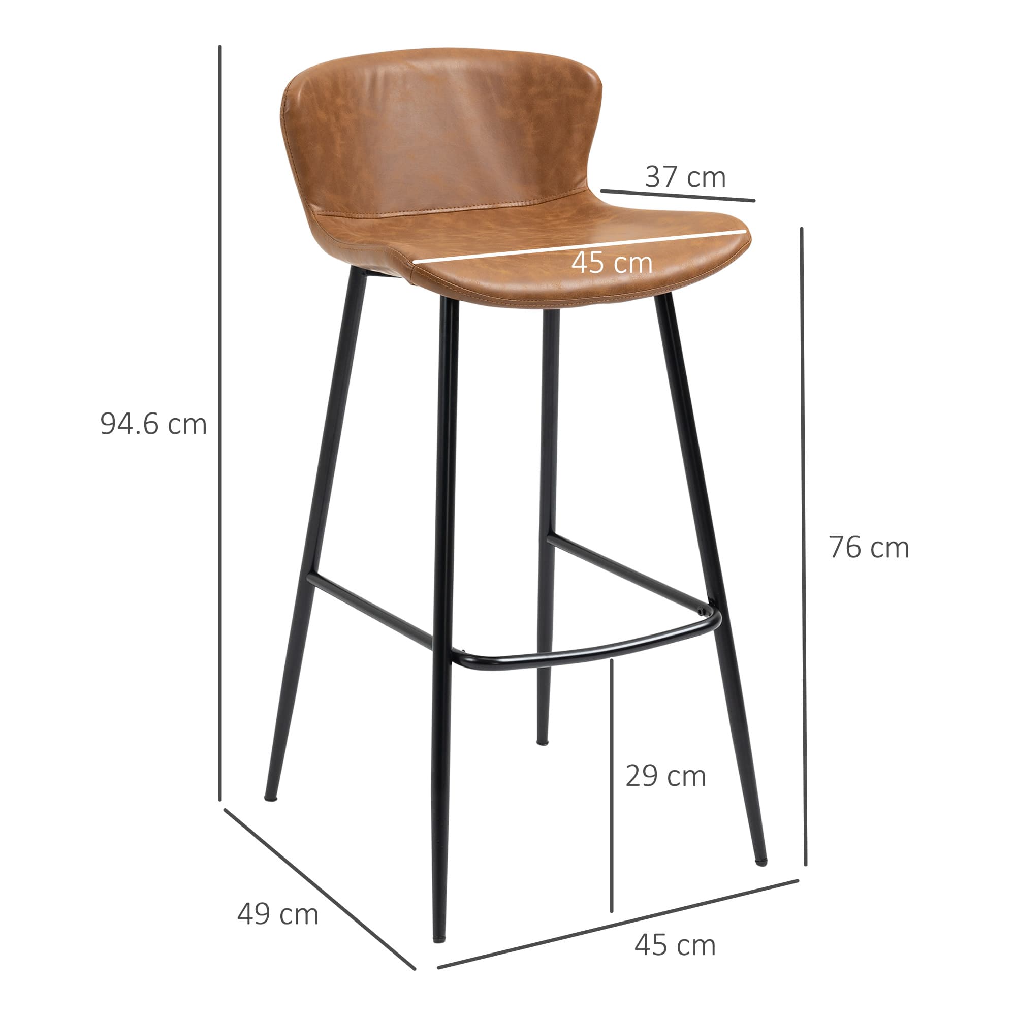 Transform Your Kitchen with Retro Brown Leather Bar Stools - image 1