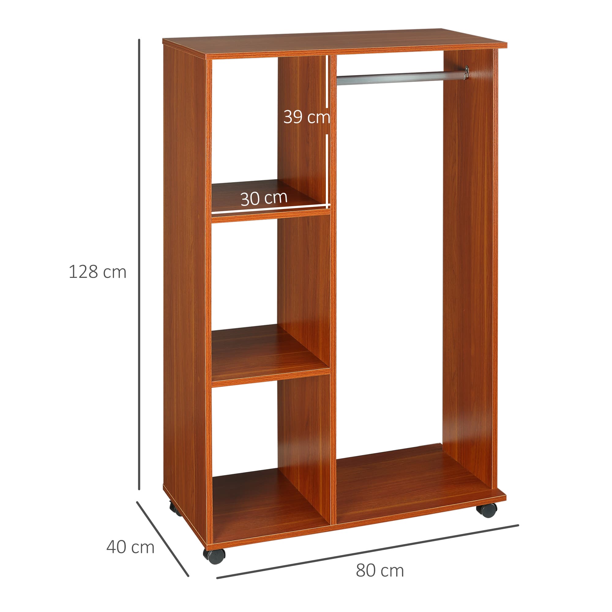 Effortless Organisation: Walnut Mobile Open Wardrobe - image 1