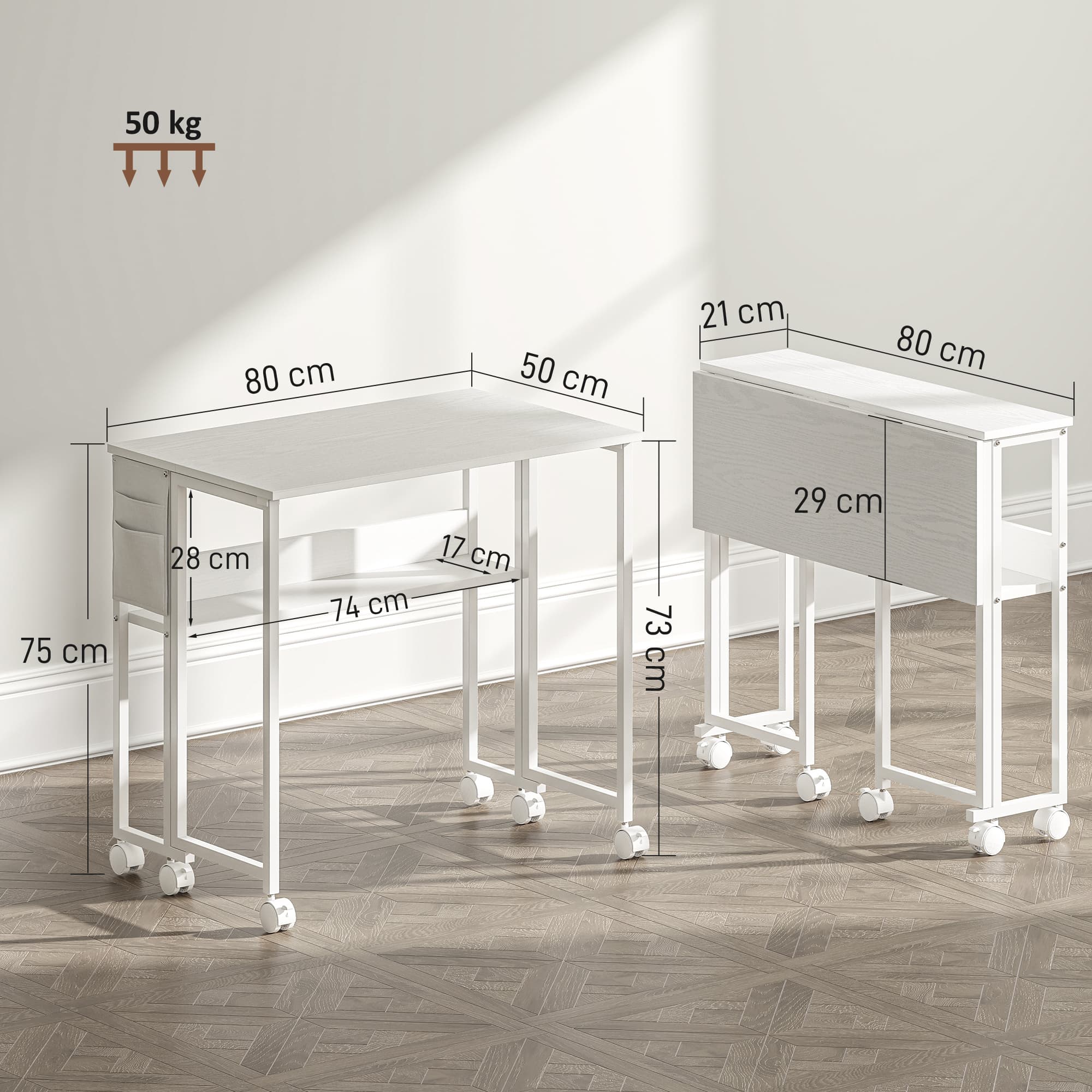 Transform Your Small Space with this 80cm Drop Leaf Desk - image 4