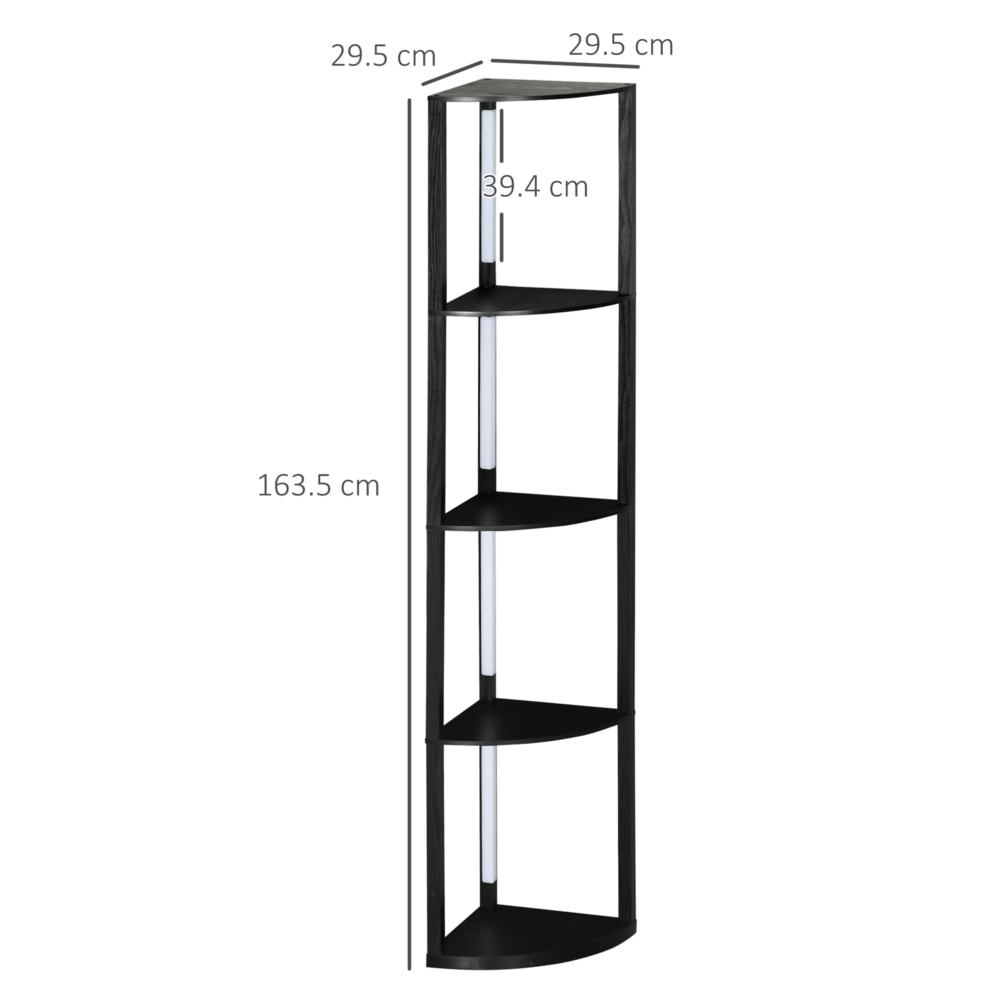Modern Dimmable LED Corner Floor Lamp with Display Shelves - image 2