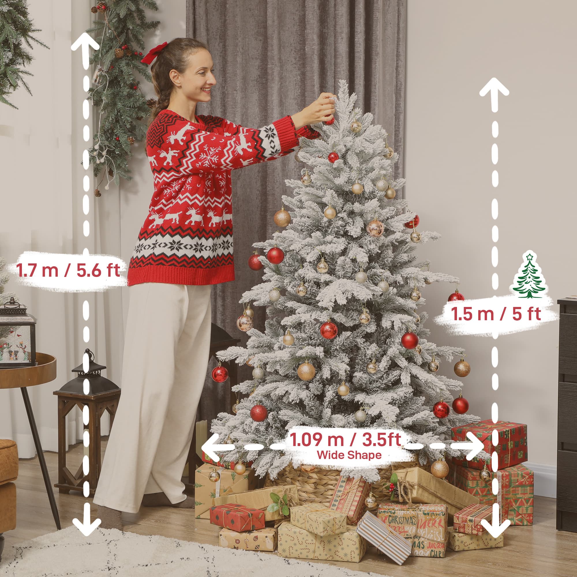 Transform Your Home with this 5ft Snow Flocked Christmas Tree - image 5