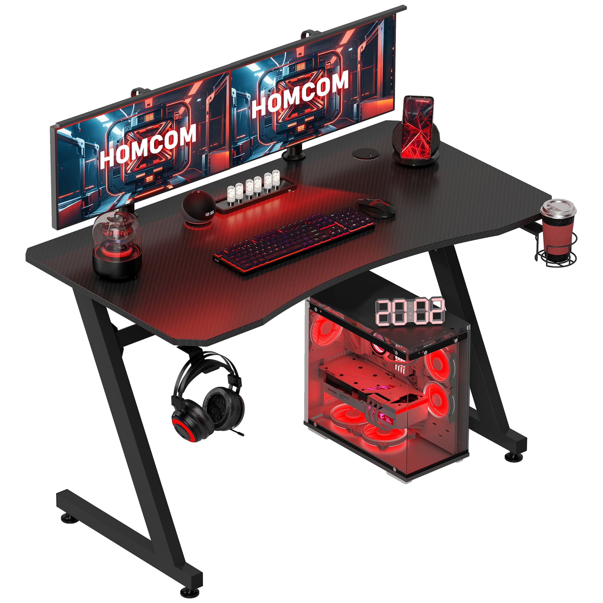 Transform Your Setup with the Reghhid 120cm Black Gaming Desk - Black