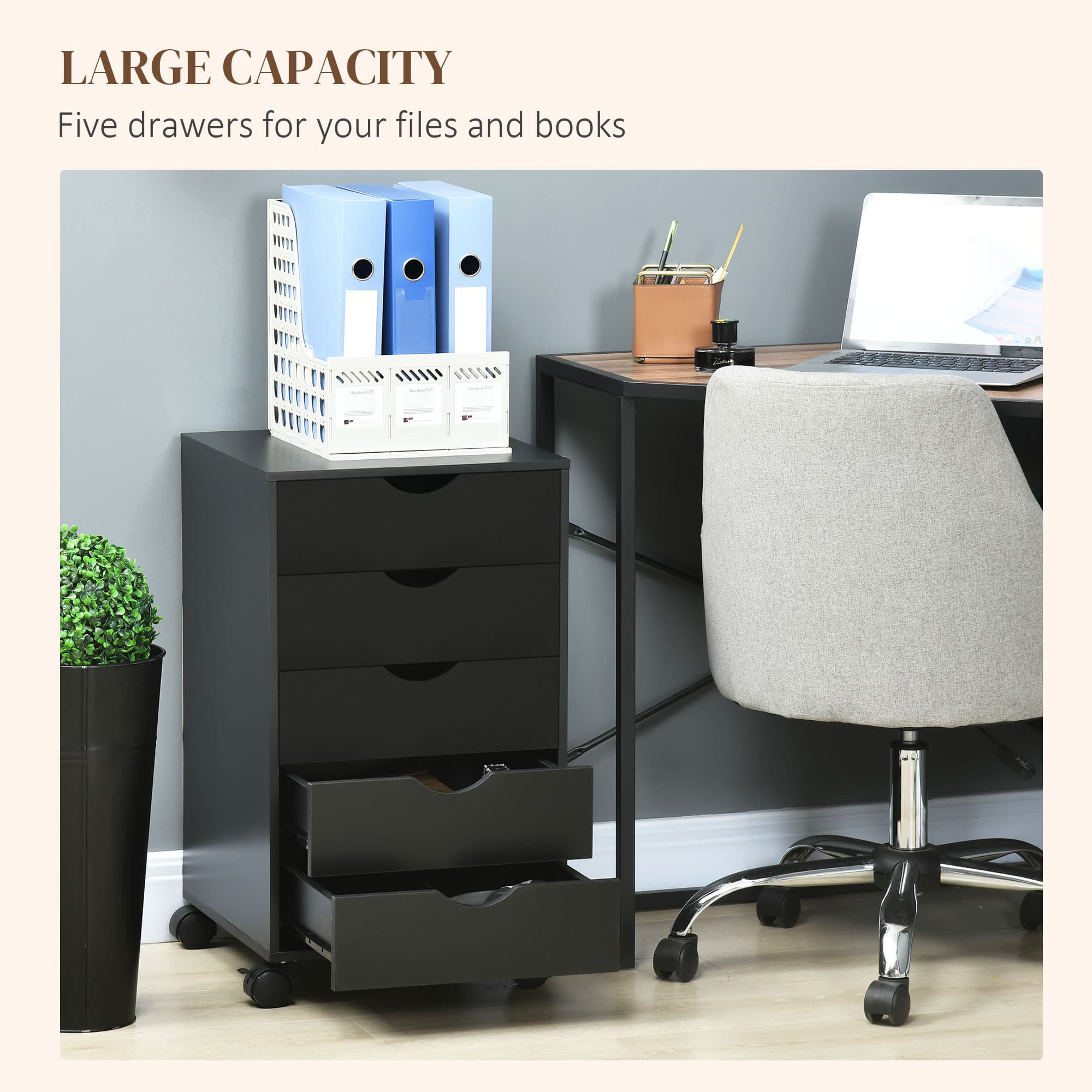 Effortless Office Organisation with this 5-Drawer Mobile Cabinet - image 2