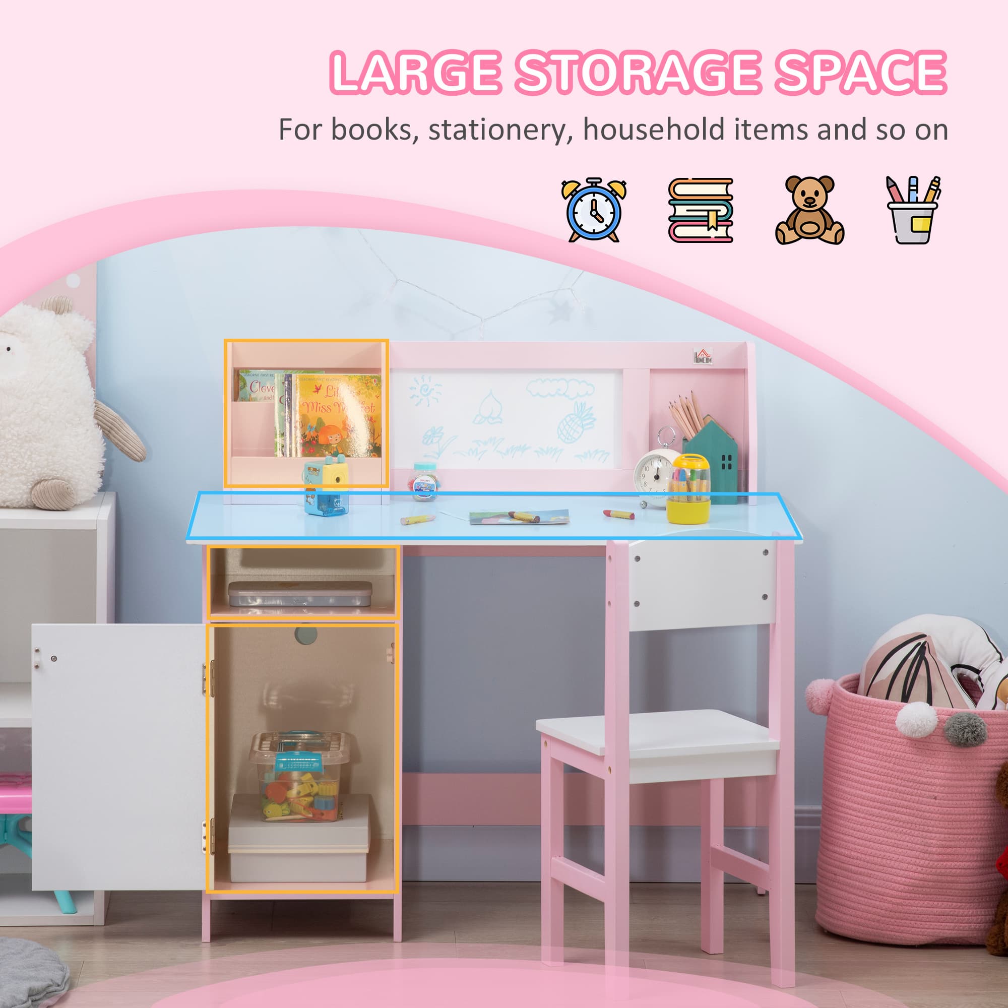 Transform Their Space with this Pink Kids Desk & Chair Set - image 2