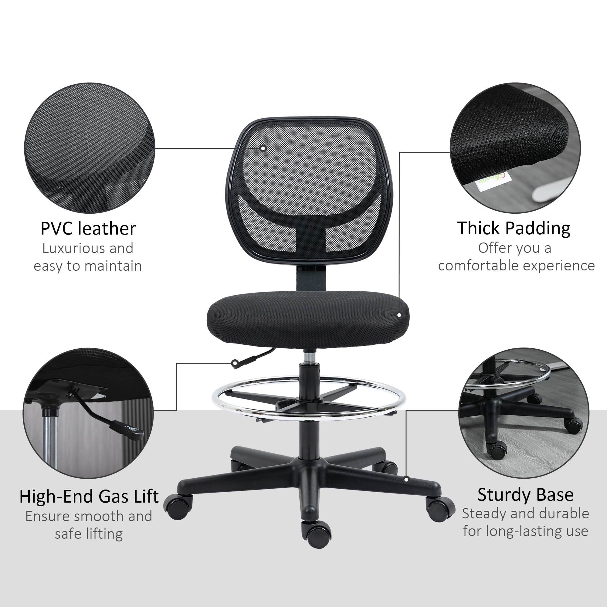 Ergonomic Mesh Draughtsman Chair for Standing Desks - image 5