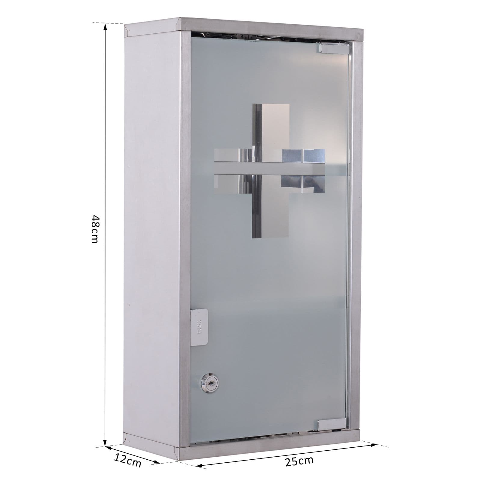 Lockable wall medicine cabinet with glass door - image 3