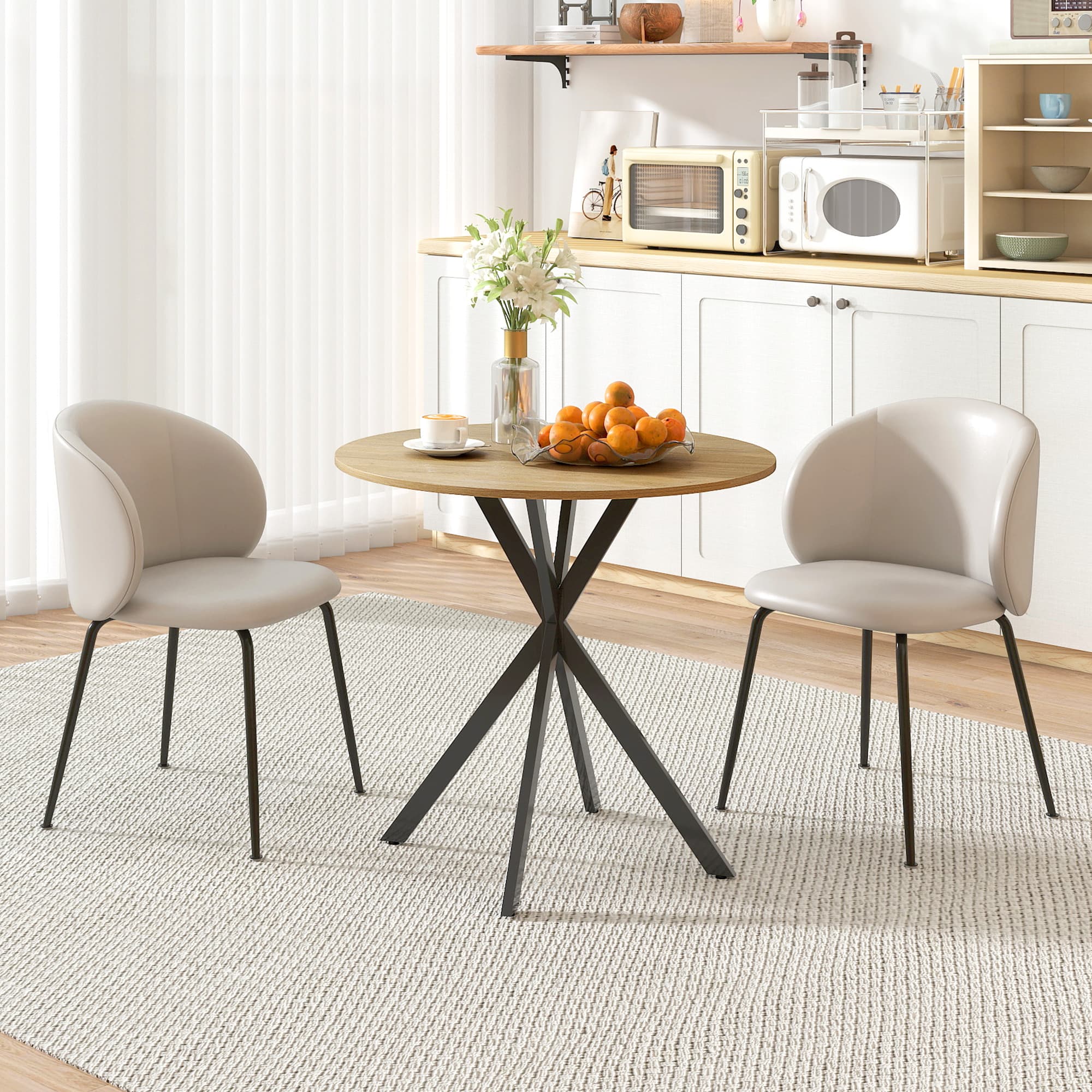 Transform Your Space with this 80cm White Oak Round Table - image 4