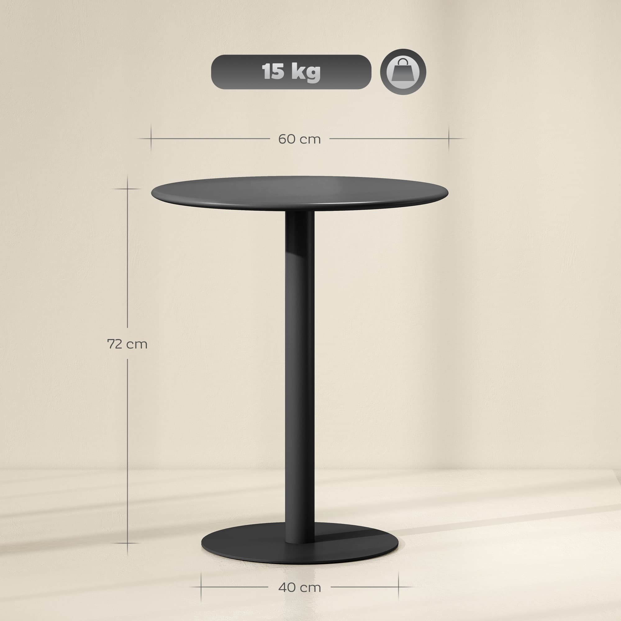 60cm Round Steel Dining Table in Matte Black - image 6