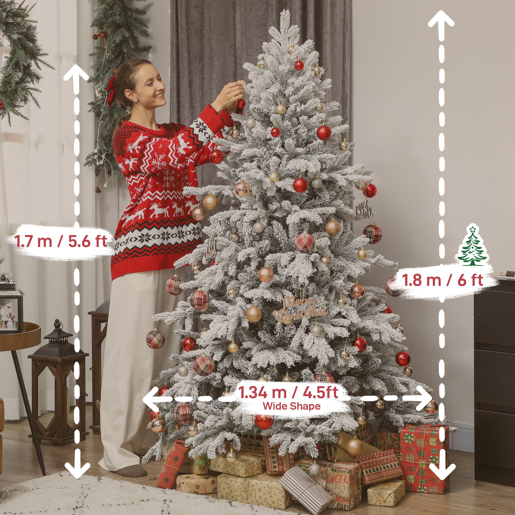 Transform Your Home with this 6ft Snow Flocked Christmas Tree - image 5