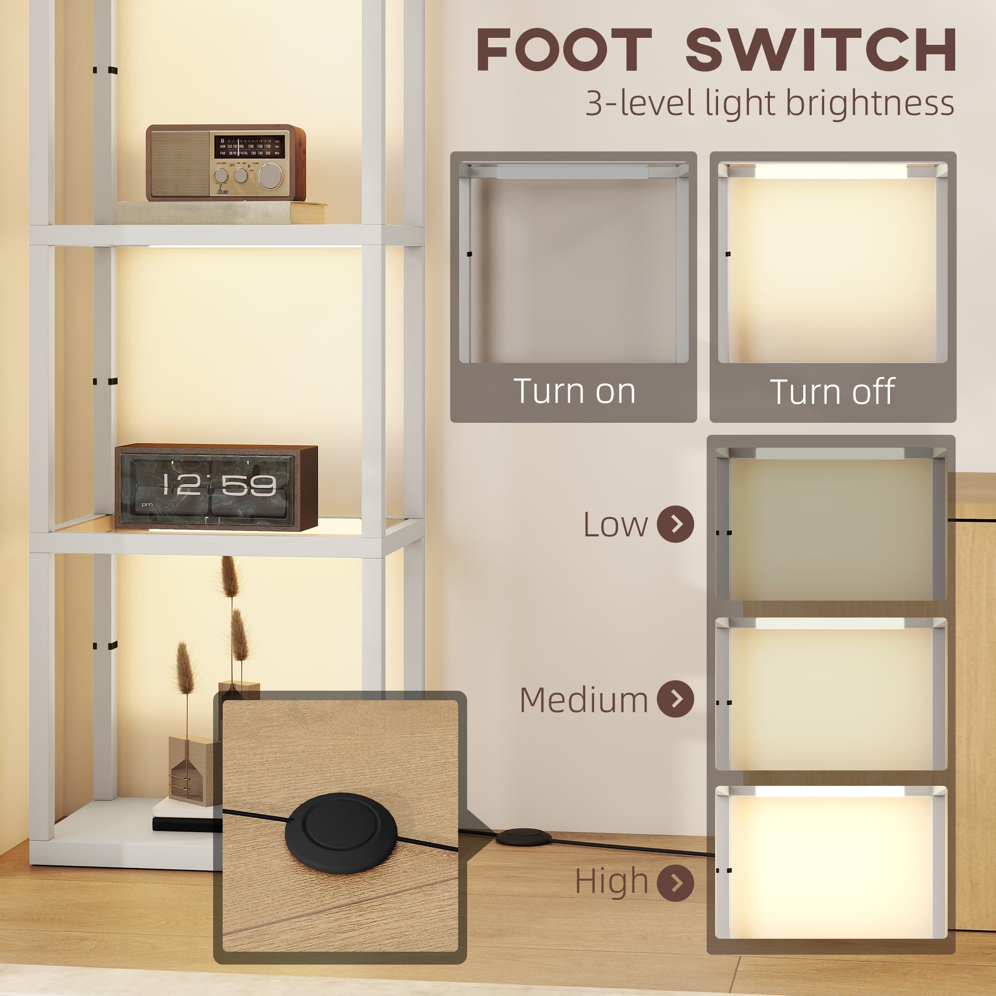 Transform Your Space with this Grey 4-Tier LED Display Lamp - image 5