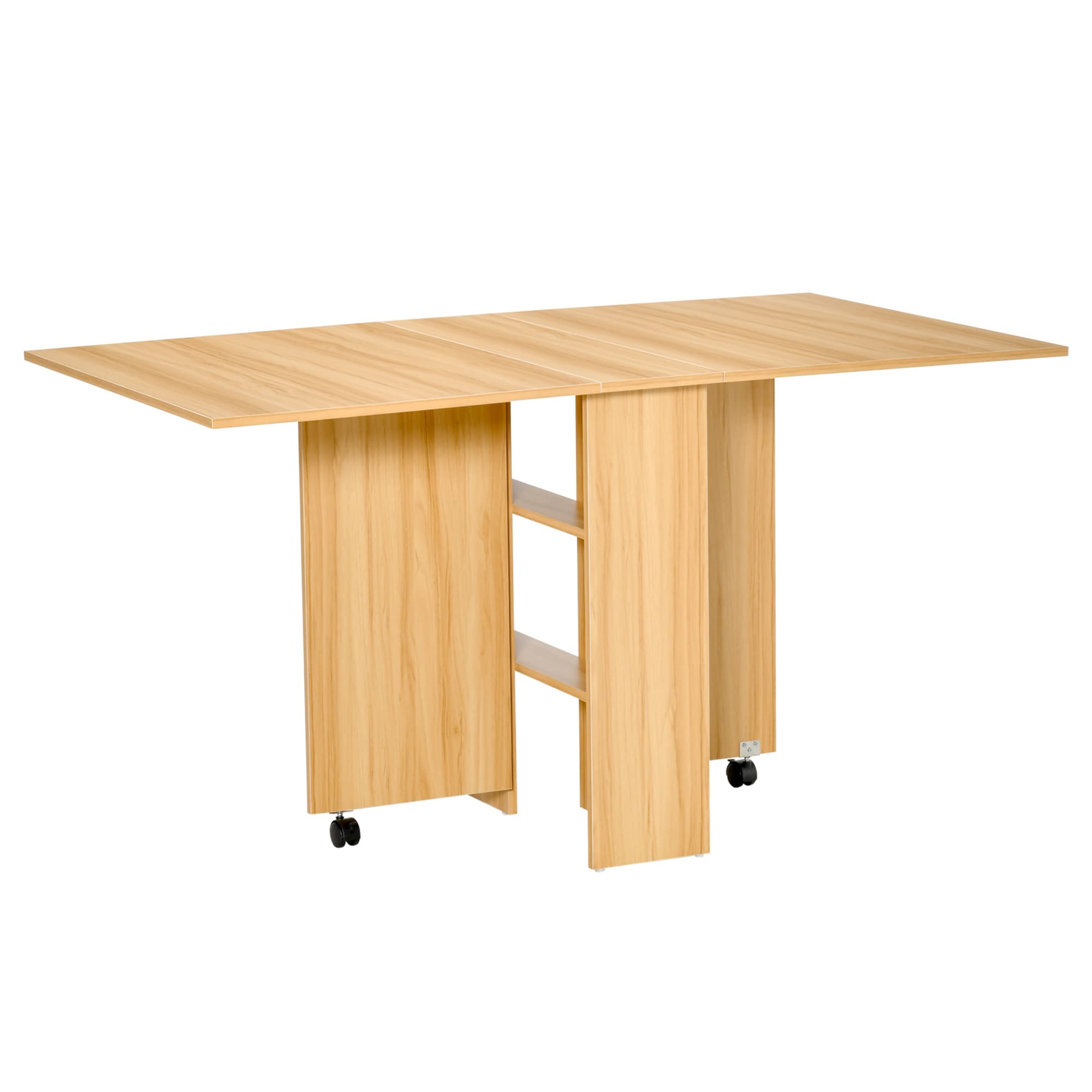 Effortless Space-Saving Teak Folding Dining Table - Teak