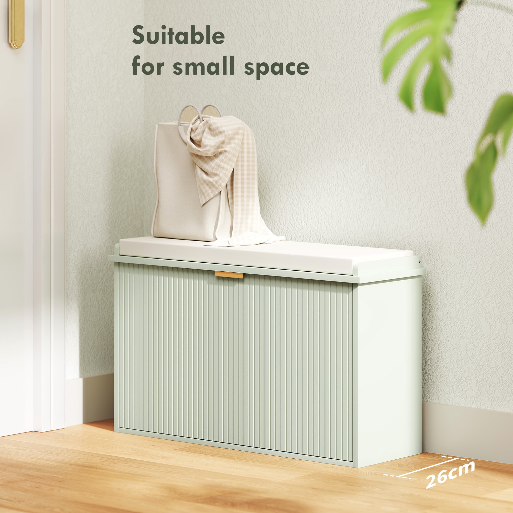 Transform Your Entryway with this Elegant Green Shoe Bench - image 2