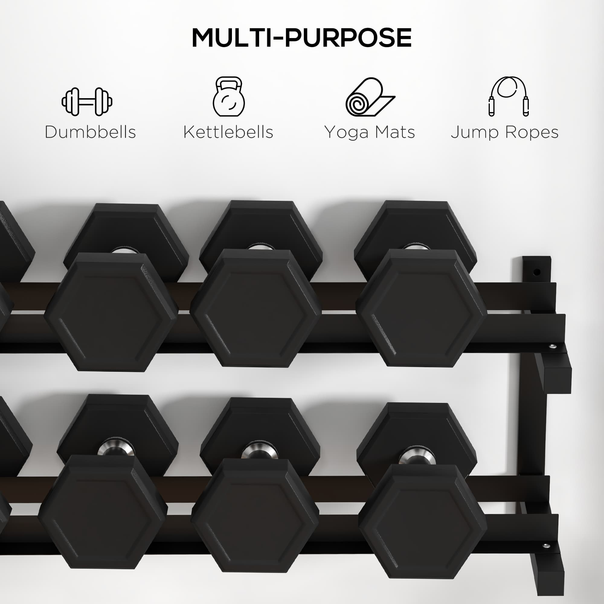 Black Wall Mounted Dumbbell Rack for Home Gyms - image 9