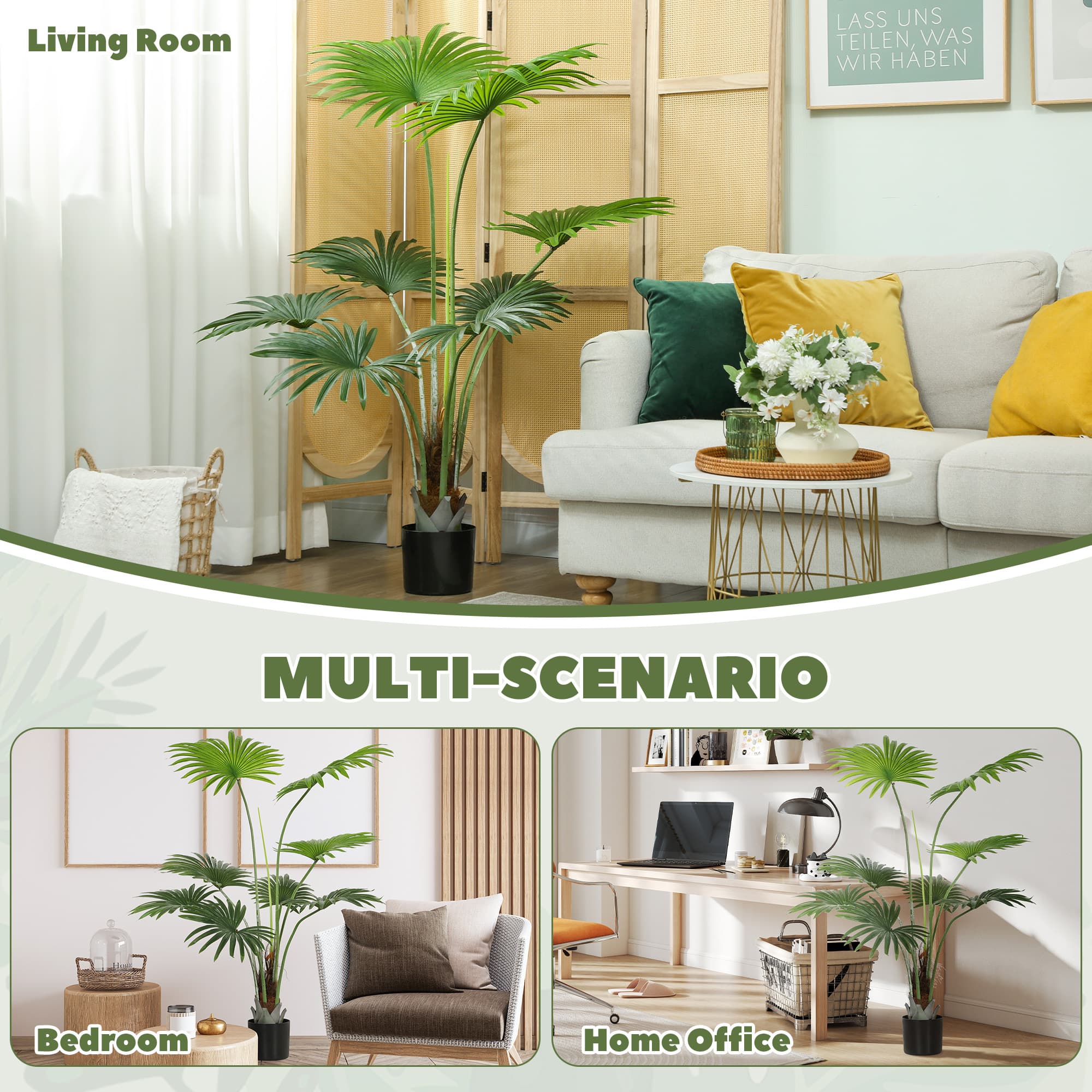 Effortless Tropical Greenery: 145cm Artificial Palm Tree - image 2