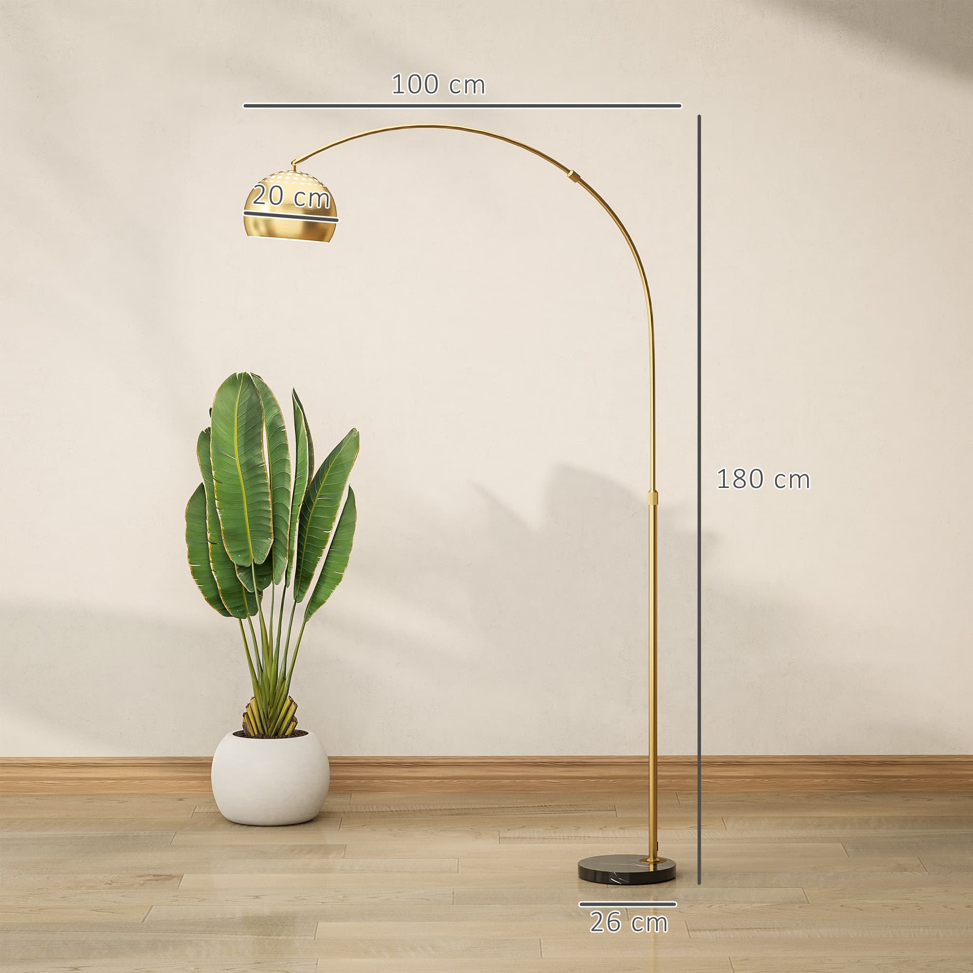 Transform Your Space with this 180cm Gold Arc Floor Lamp - image 2