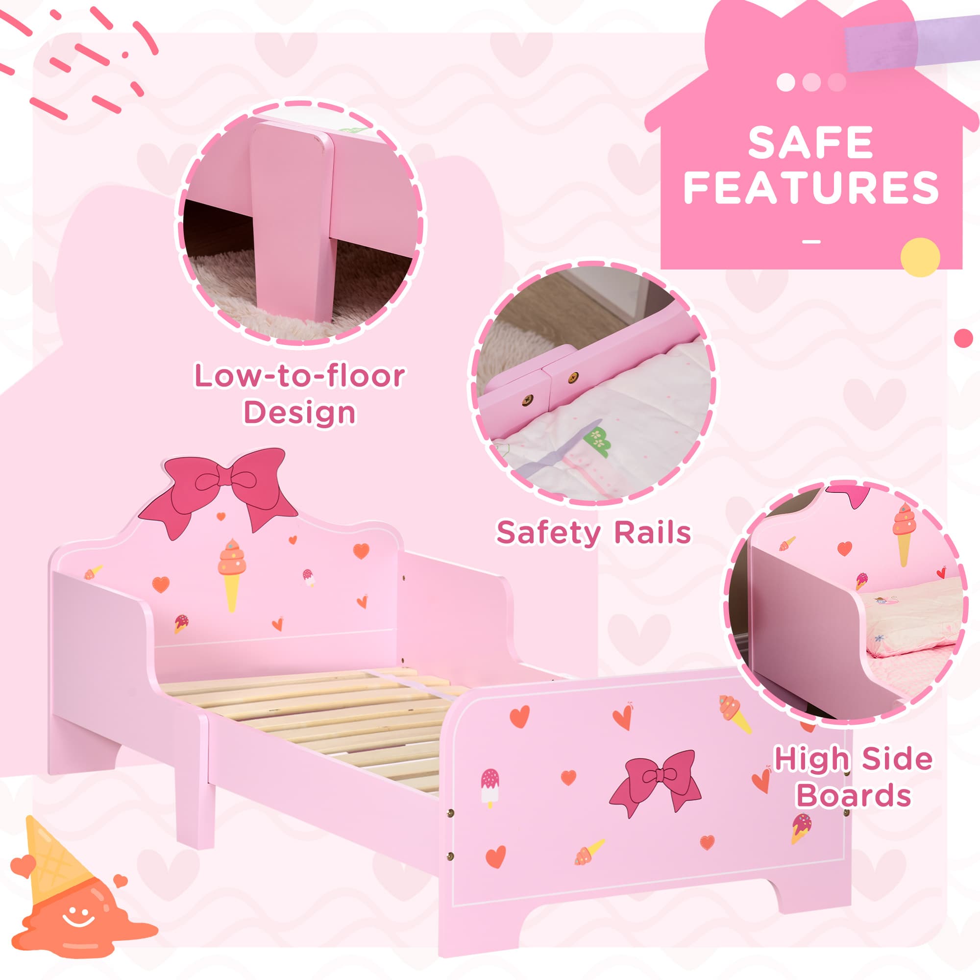 ZONEKIZ Princess Toddler Bed for a Safe & Magical Sleep - image 1